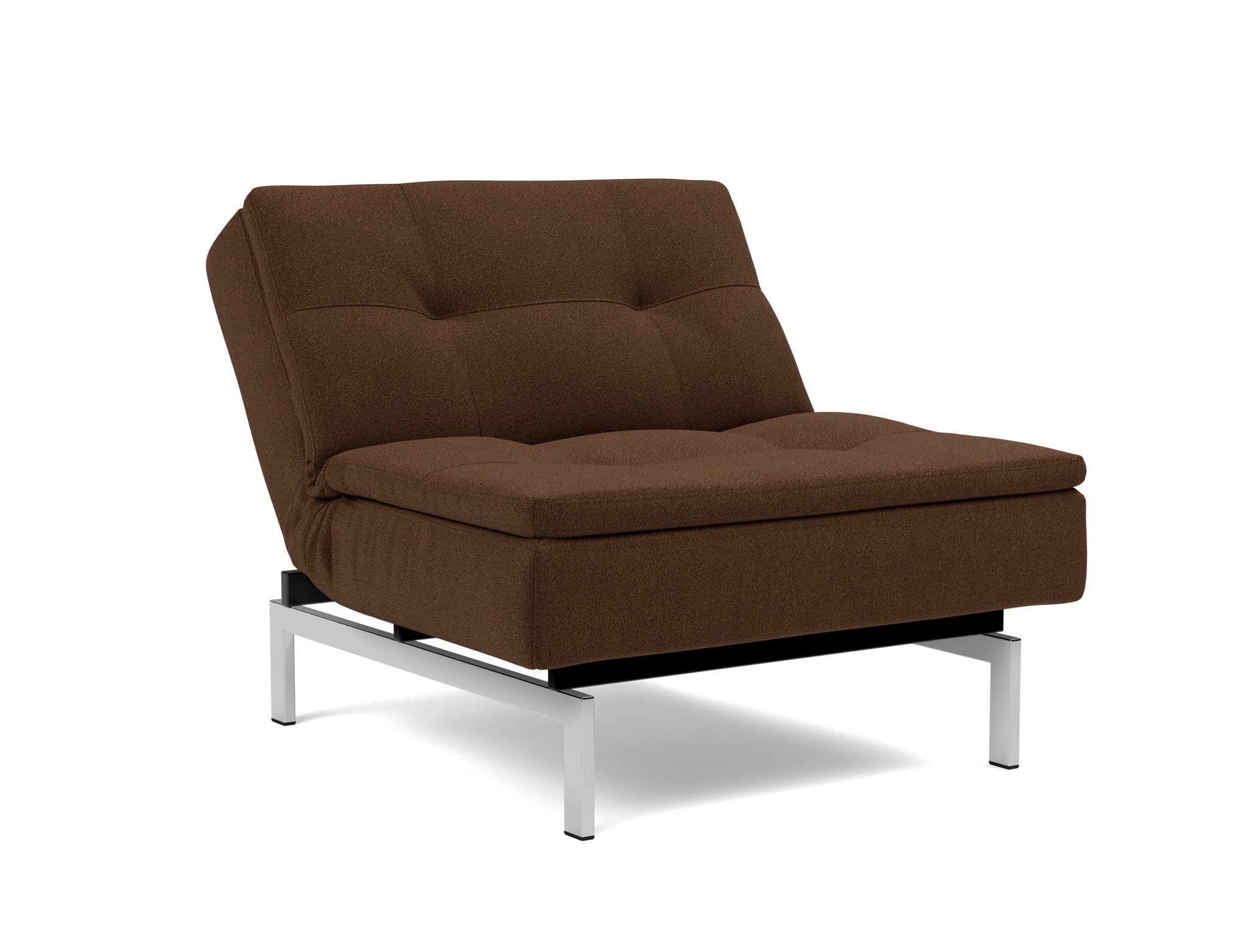 Sessel Dublexo Strukturierter Stoff Taura 359-Cappuccino Beine Chrom