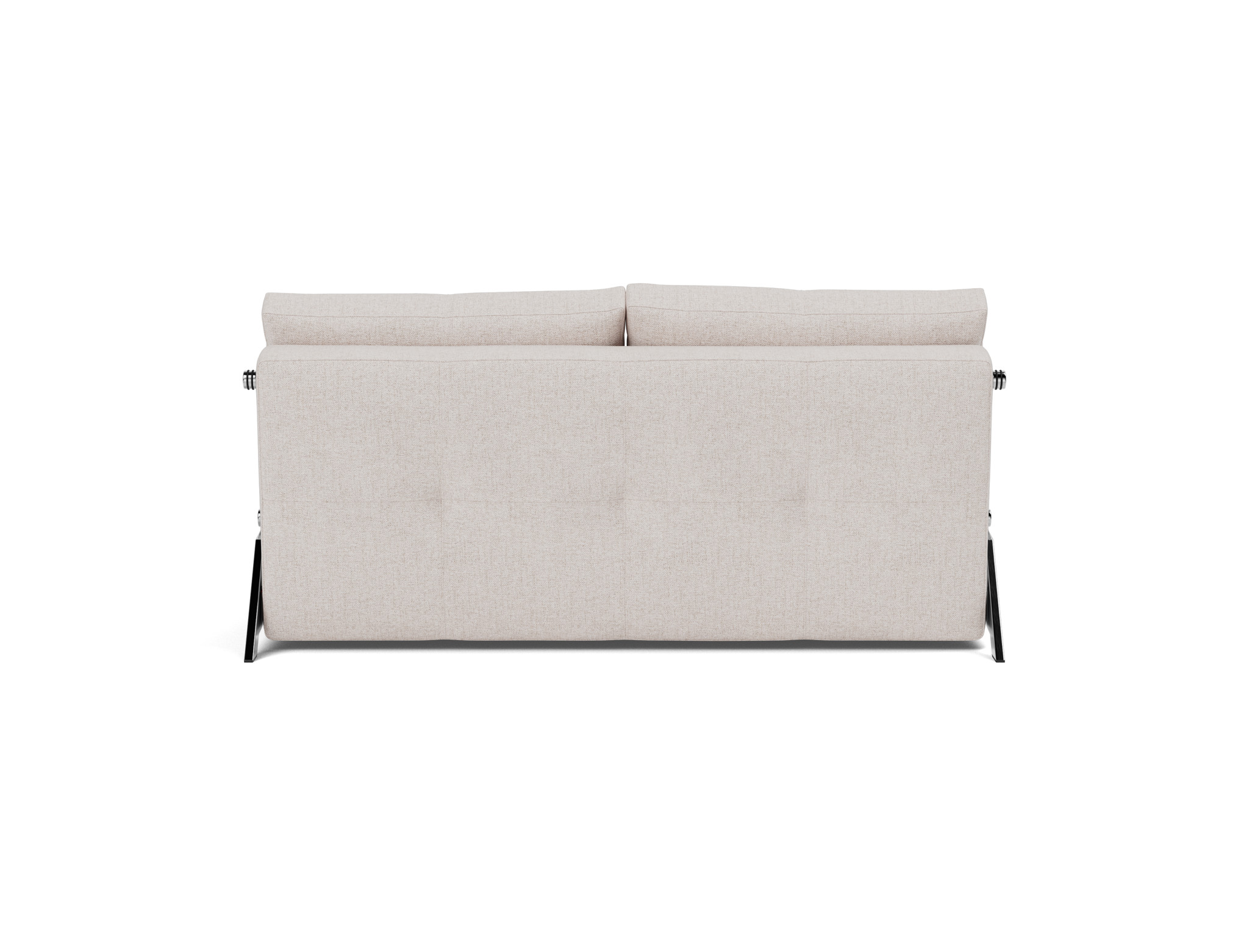 Schlafsofa Cubed 160 Strukturierter Stoff Weda 300-Weda-Sand Beine Chrom
