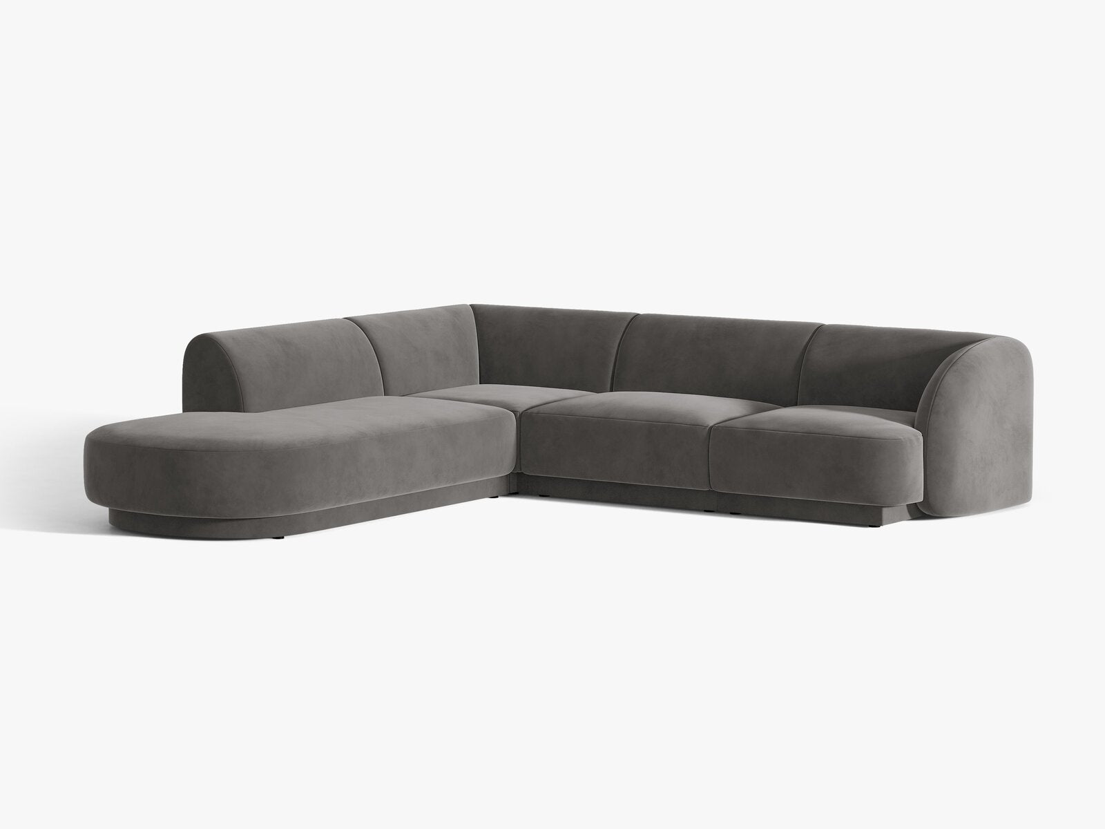 Micadoni Ecksofa Miley 6-Sitzer Links Samt Venus Grau