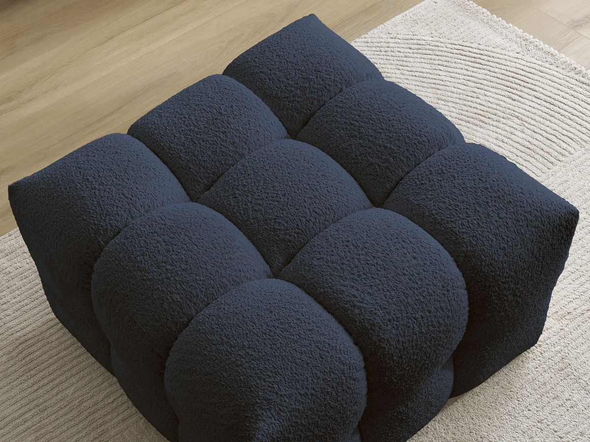 Bobochic Cloud Pouf Bouclé-Stoff Dunkelblau