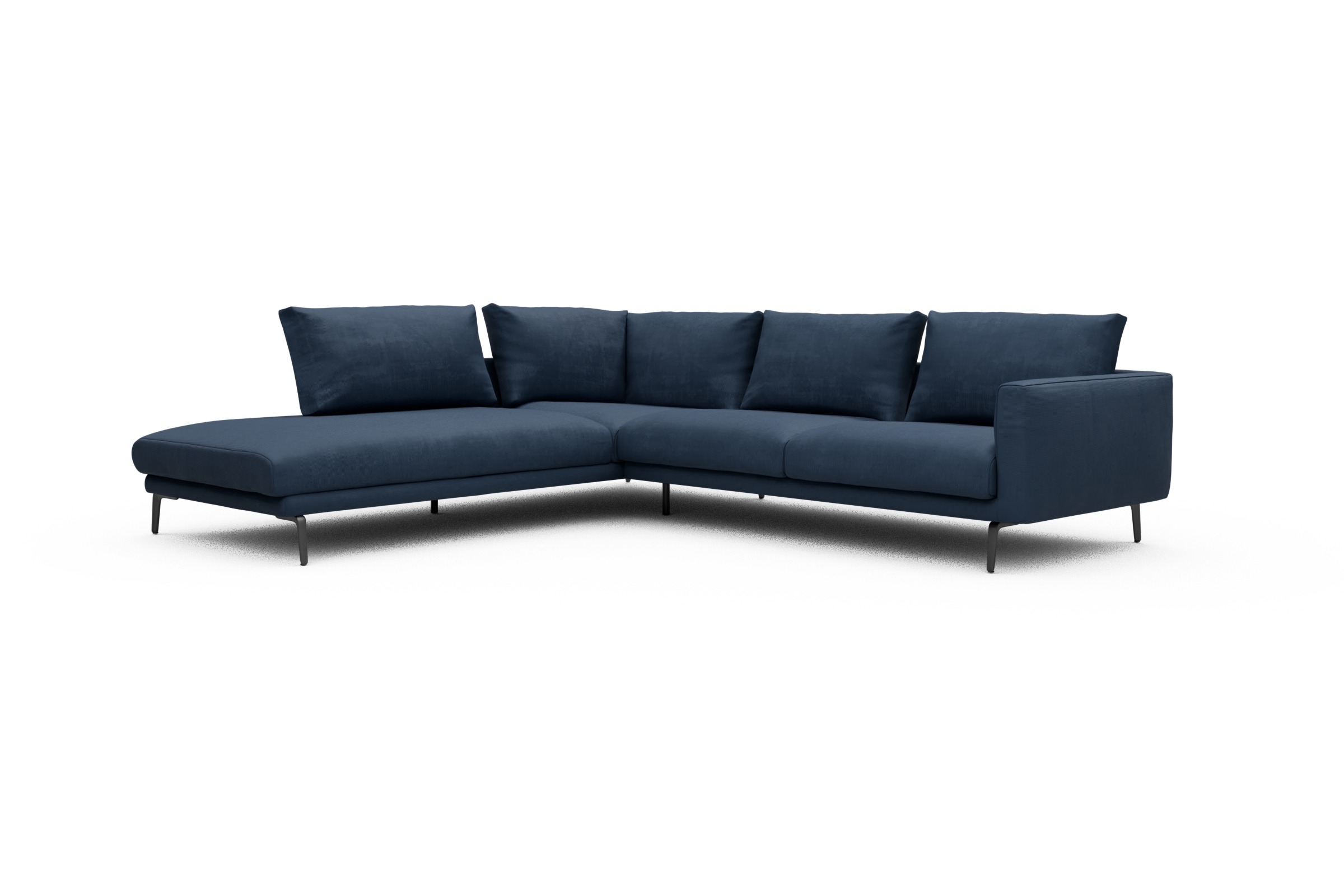 Ecksofa Karl Relax-Ecke links mit 2,5-Sitzer Cordufine-Royal-Blue