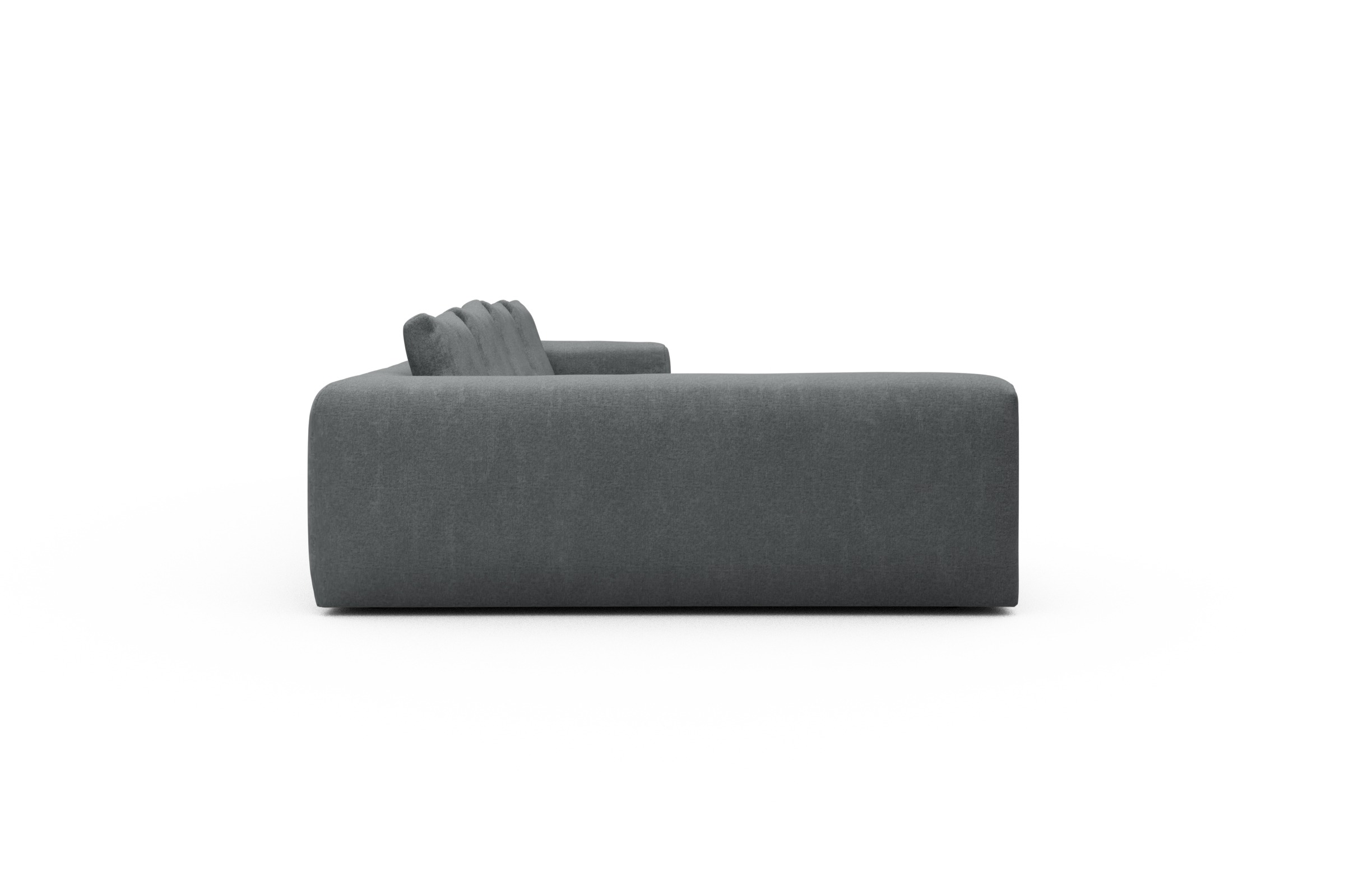 Wohnlandschaft Fred Chaiselongue rechts mit 2-Sitzer und lange Armlehne links Casone-Gravel-Grey