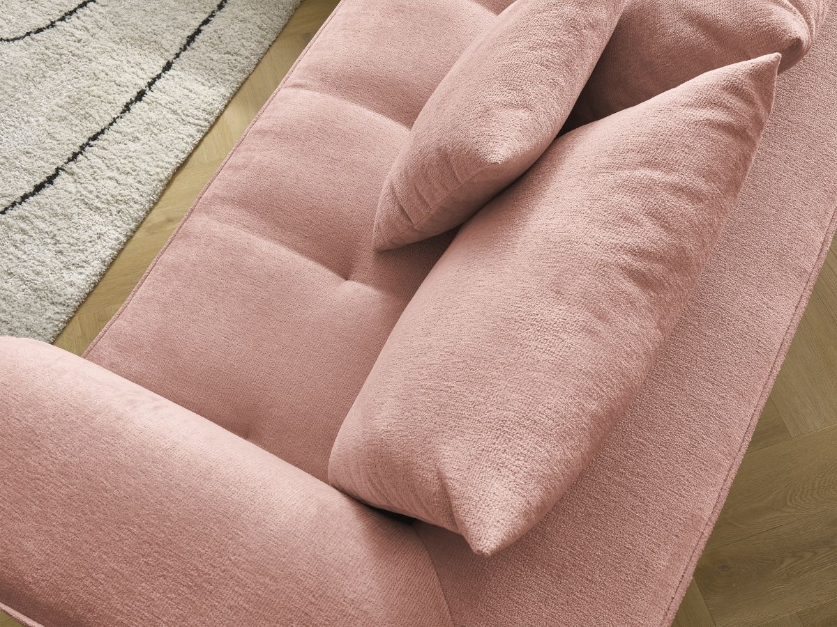 Bobochic Whesley Ecksofa Stoff Rosa Ecke links