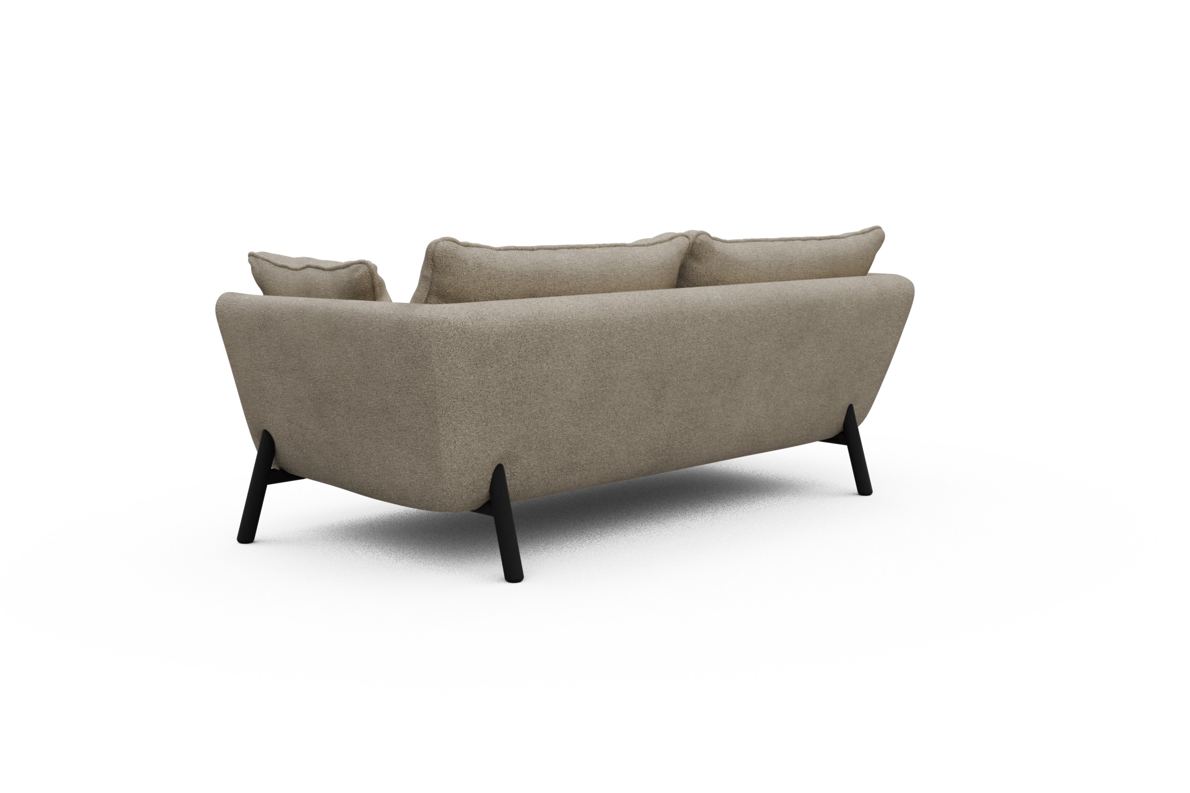 Sofa Emil PREMIUM 2-Sitzer Beinfarbe Eiche Schwarz Boucle-Beige