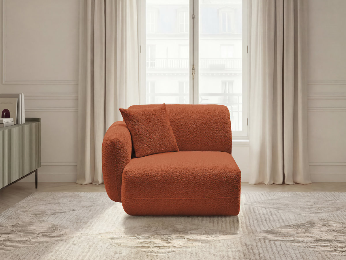 Bobochic Anda Sofamodul 1-Sitzer 104 × 103 cm Chenille Orange Ecke links