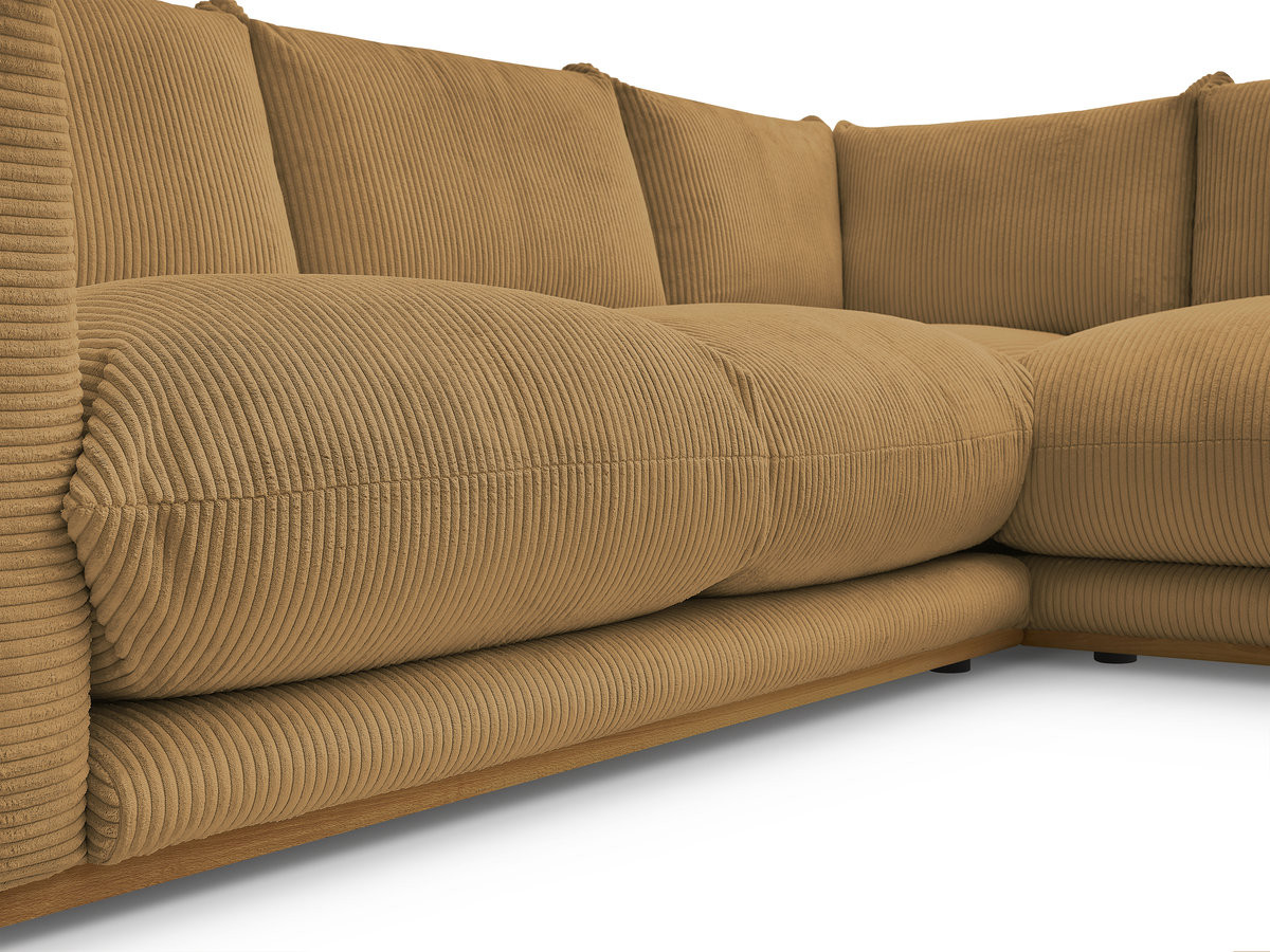 Bobochic Ernest Ecksofa mit Pouf Cordsamt Gelb
