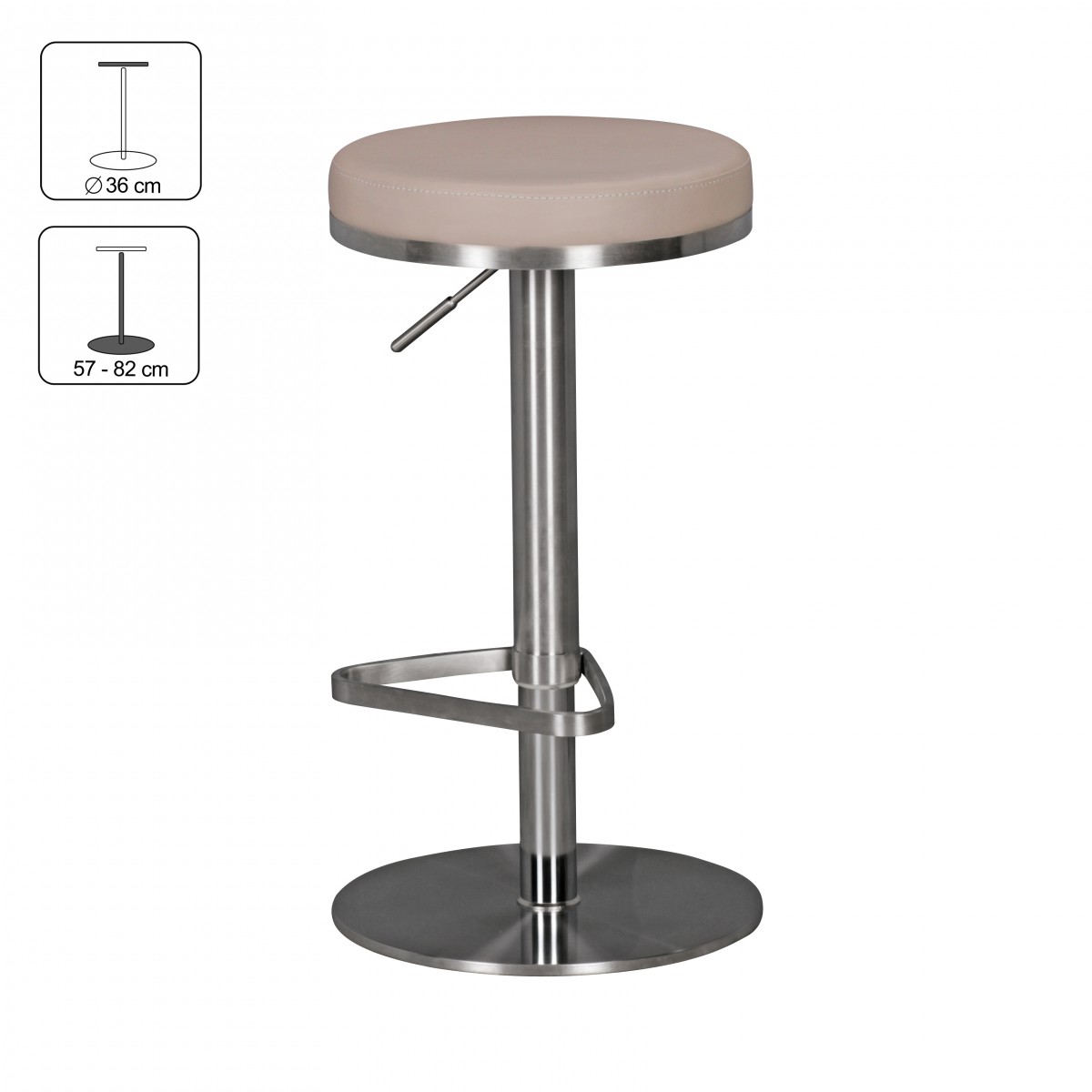 Barhocker Modalen Metall Beige Ø 38 cm