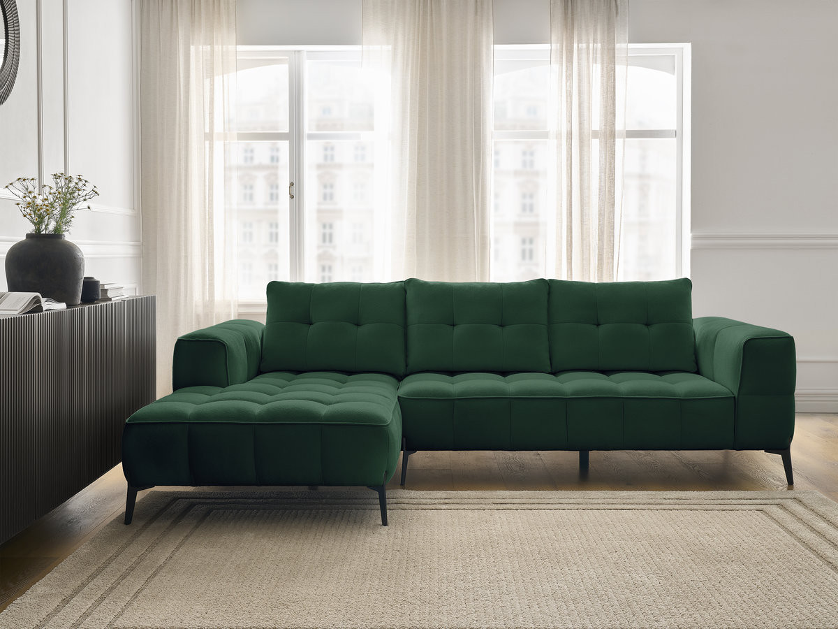 Bobochic Anis Ecksofa Strukturstoff Grün Ecke links