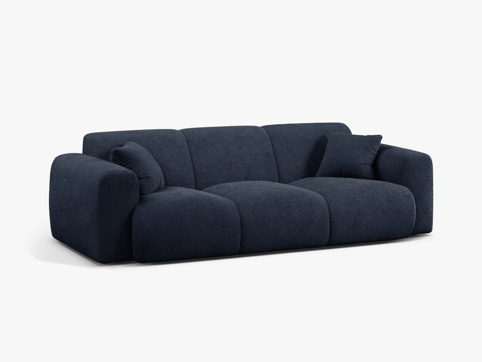 Micadoni Sofa Molino 3-Sitzer Boucle Baloo Dunkelblau