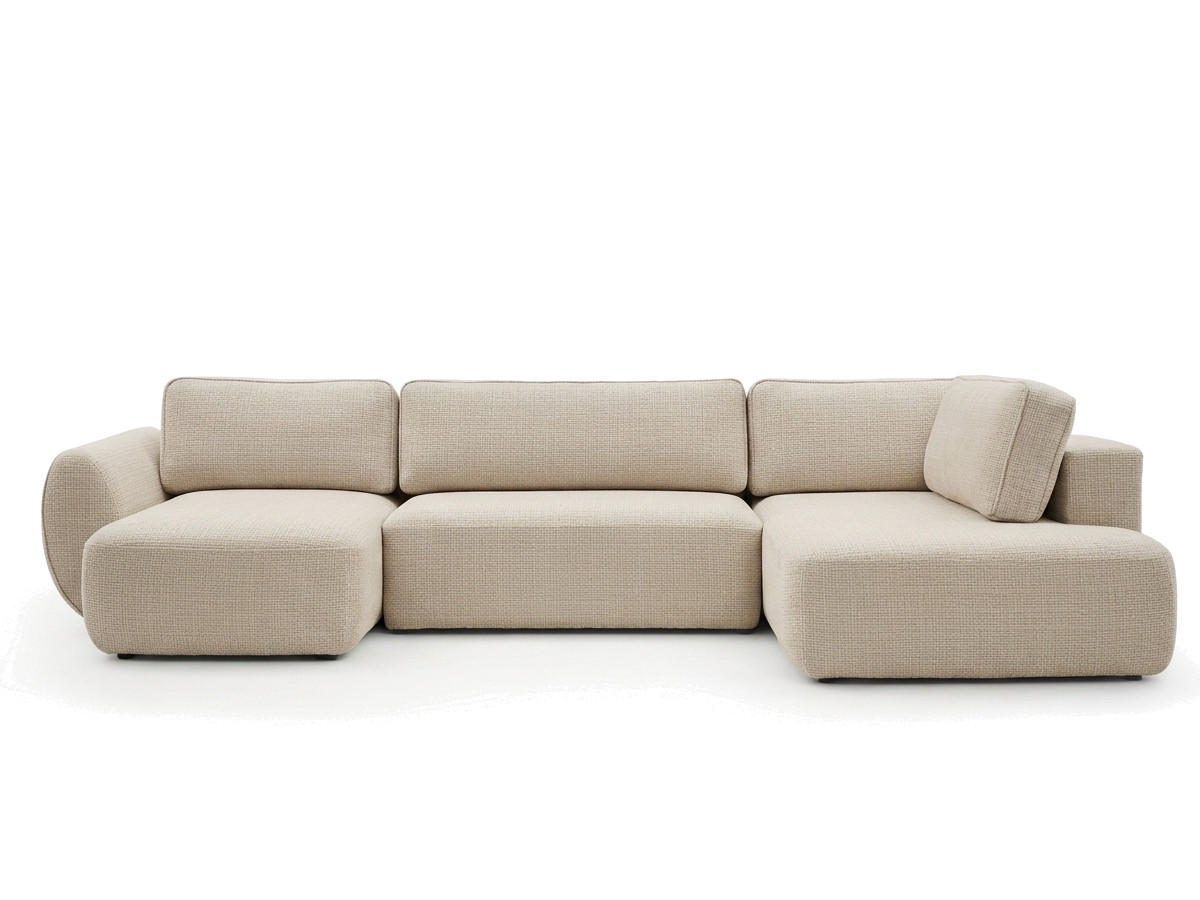 Bobochic Denise Wohnlandschaft Strukturstoff Beige Ecke links