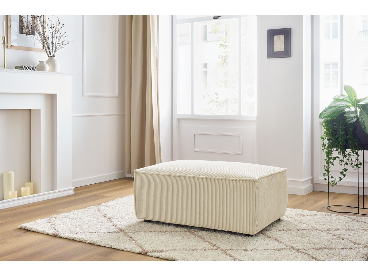 Bobochic Nihad Pouf Cordsamt Beige
