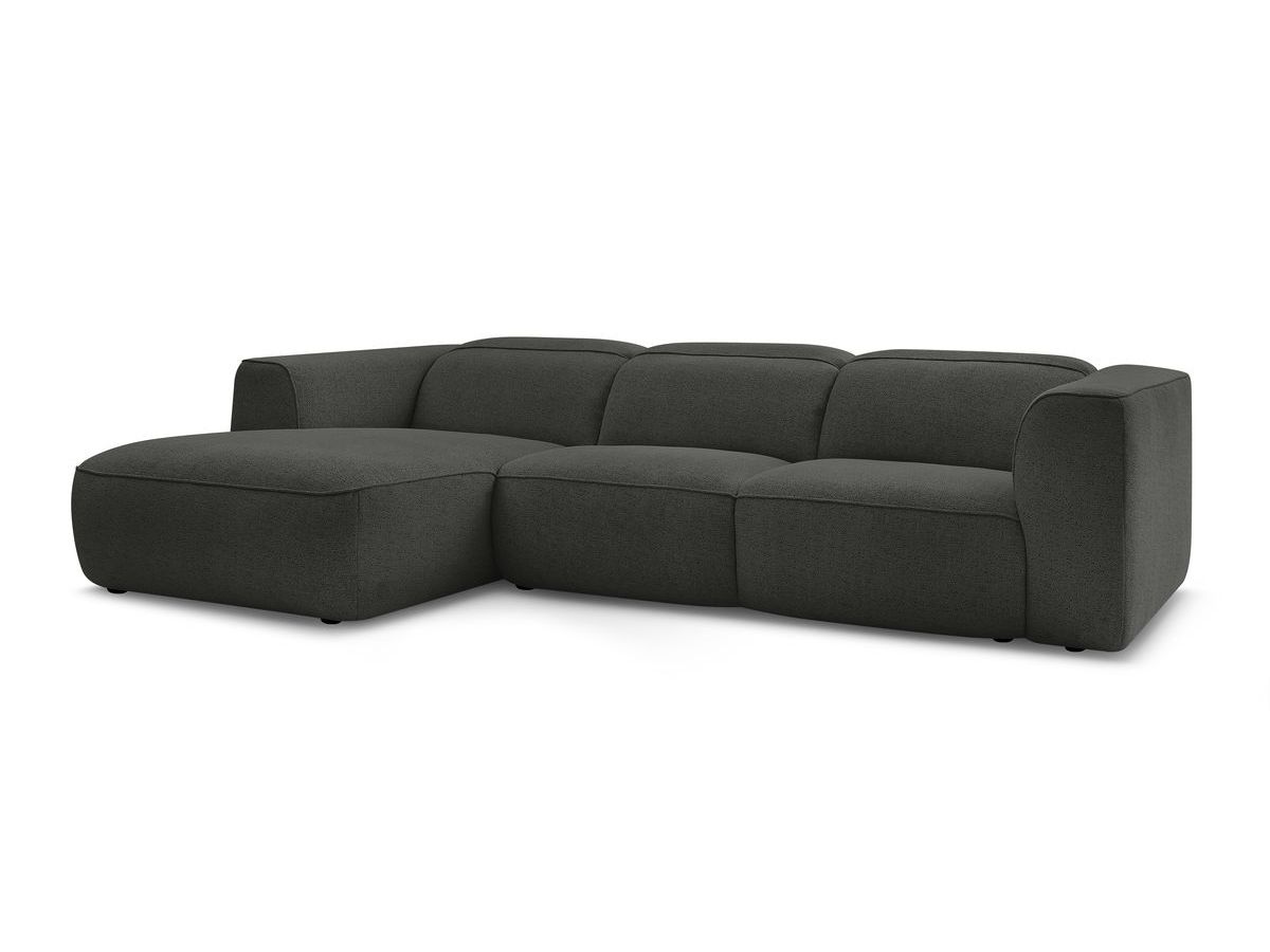 Bobochic William Ecksofa Melange-Stoff Dunkelgrau Ecke links