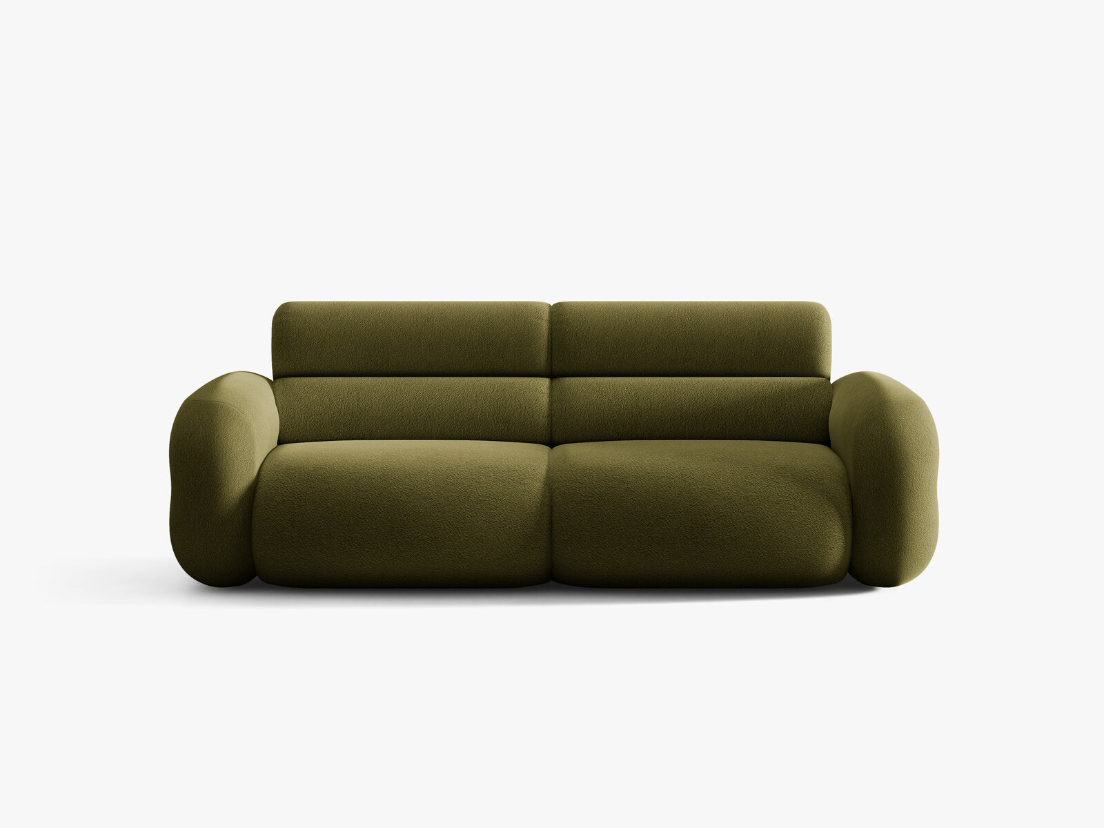 Micadoni Neo Sofa 3-Sitzer Boucle Baloo Dunkles Olivgrün