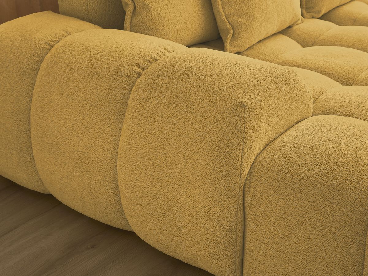 Bobochic Everest Wohnlandschaft mit Pouf, 14 Kissen Melange-Stoff Gelb Ecke links