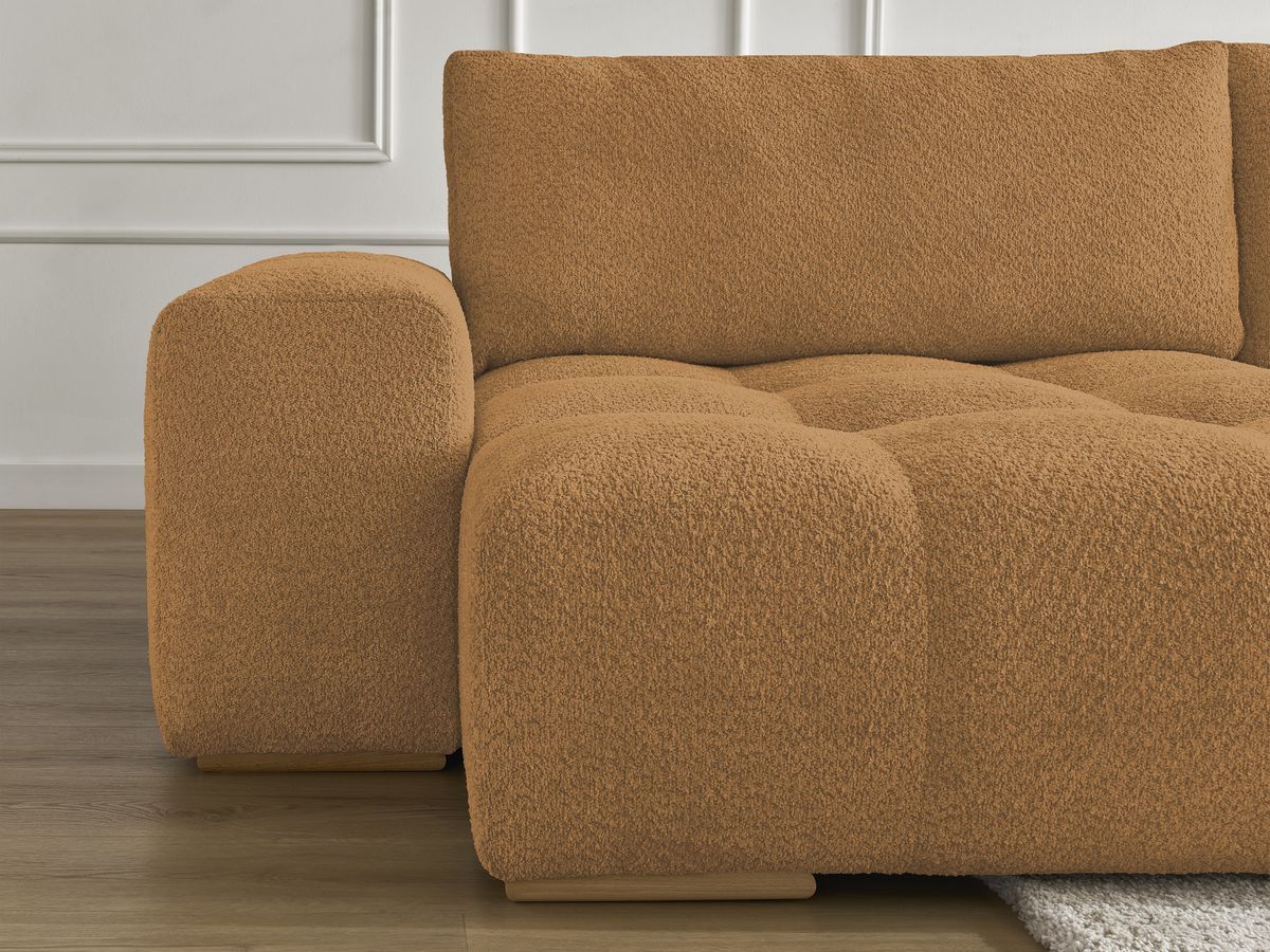 Bobochic Anakin Wohnlandschaft, 3 Kissen Bouclé-Stoff Gelb
