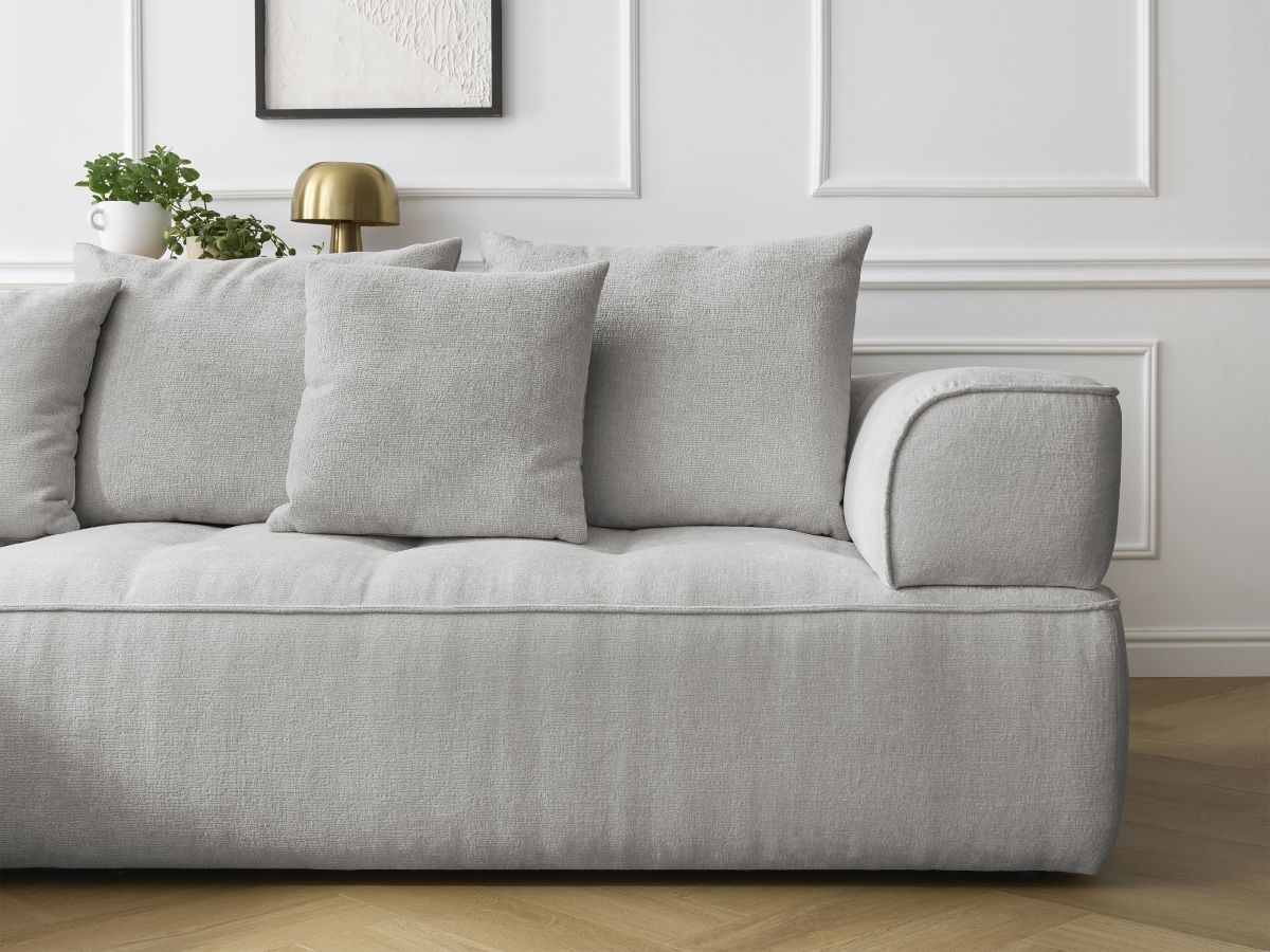 Bobochic Whesley Ecksofa Stoff Hellgrau Ecke links