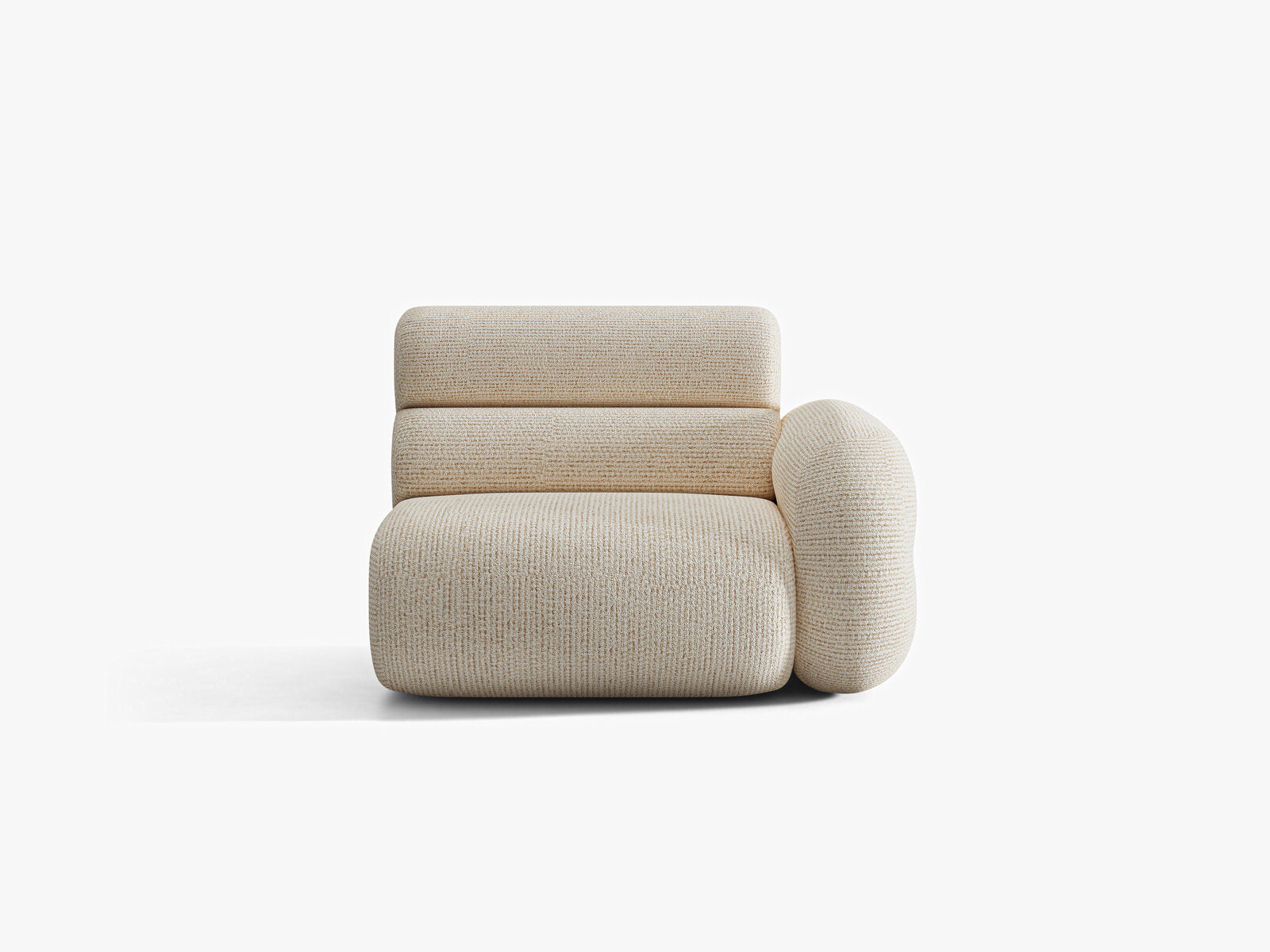 Micadoni Neo Sofamodul Rechts Chenille SILENCIO Helles Beige