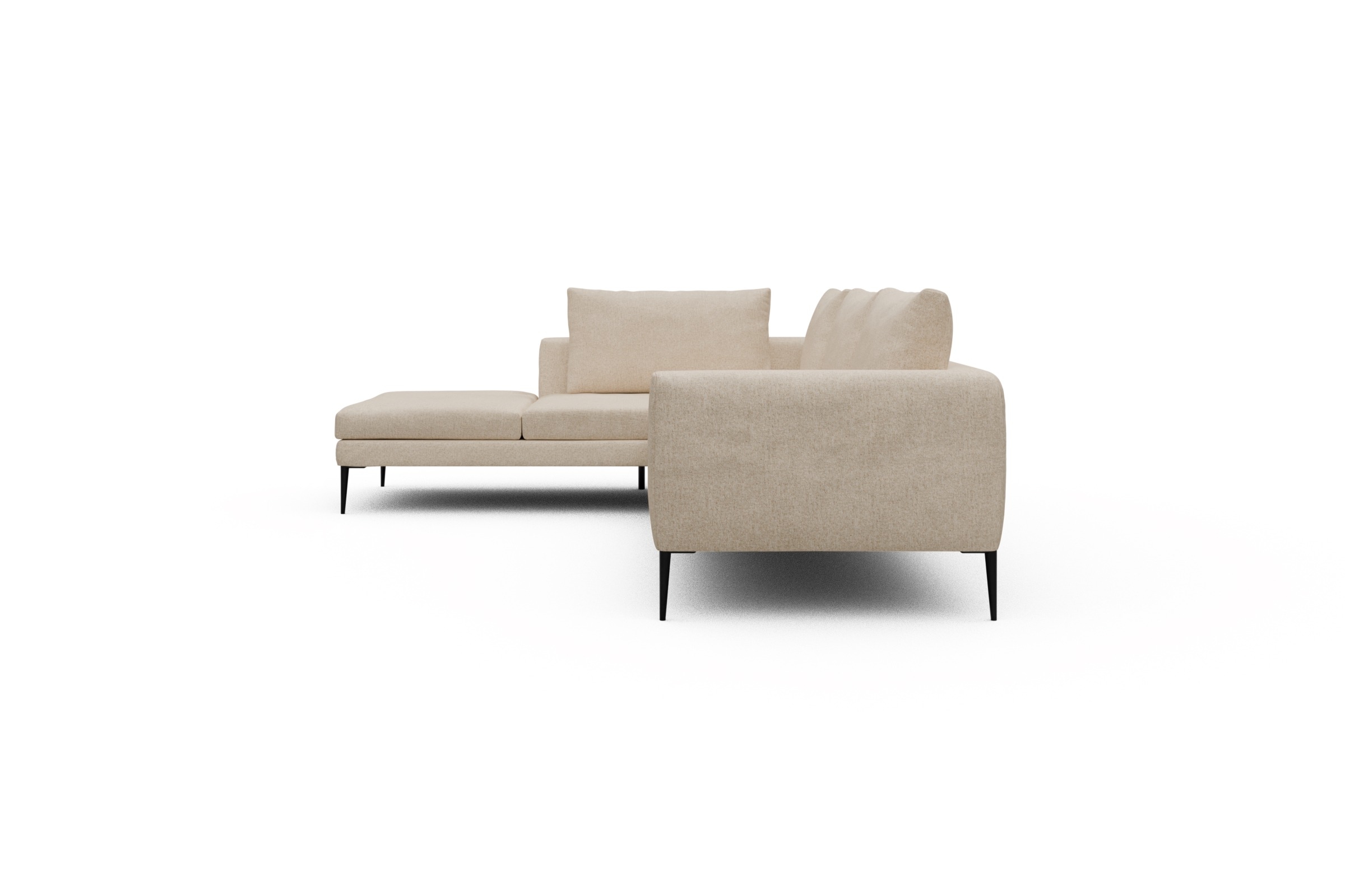 Ecksofa Paul Relax-Ecke rechts mit 3-Sitzer Casone-Natural-Beige