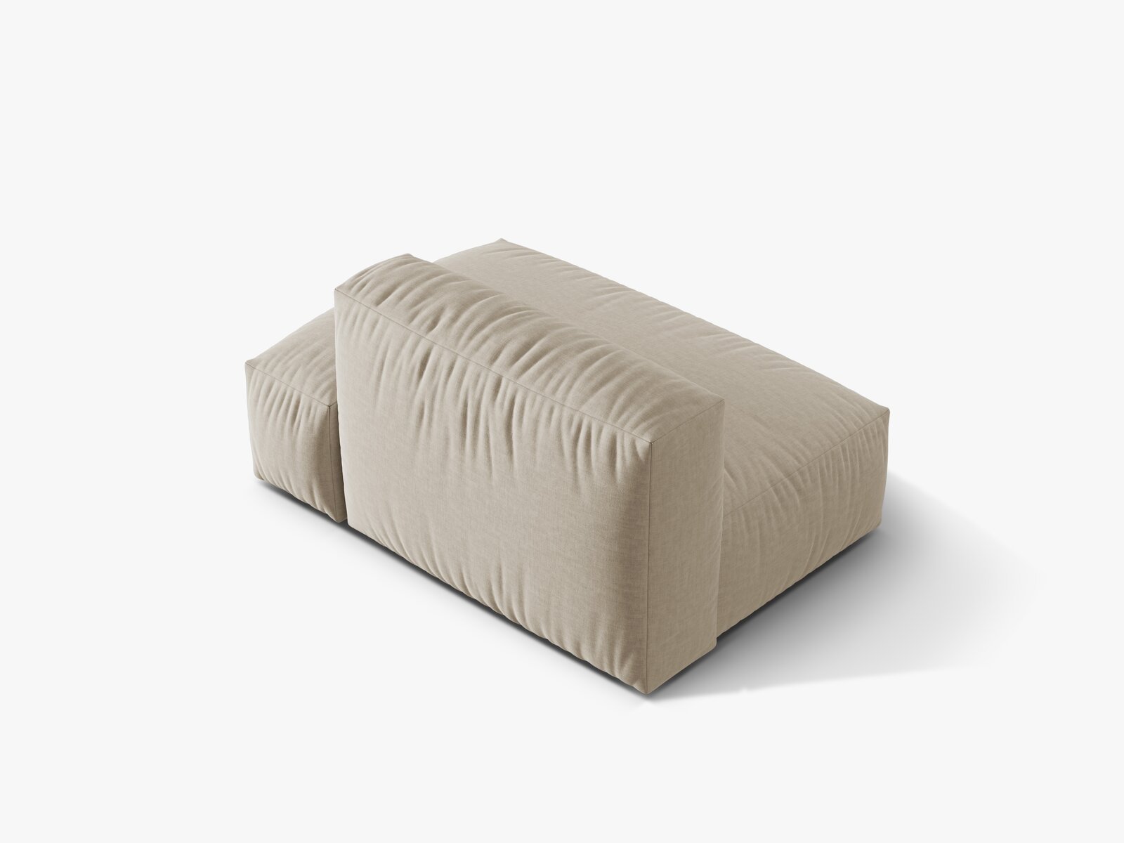 Micadoni Ecksofa-Modul Martina 1-Sitzer Strukturierter Stoff Boston Helles Beige Rechts