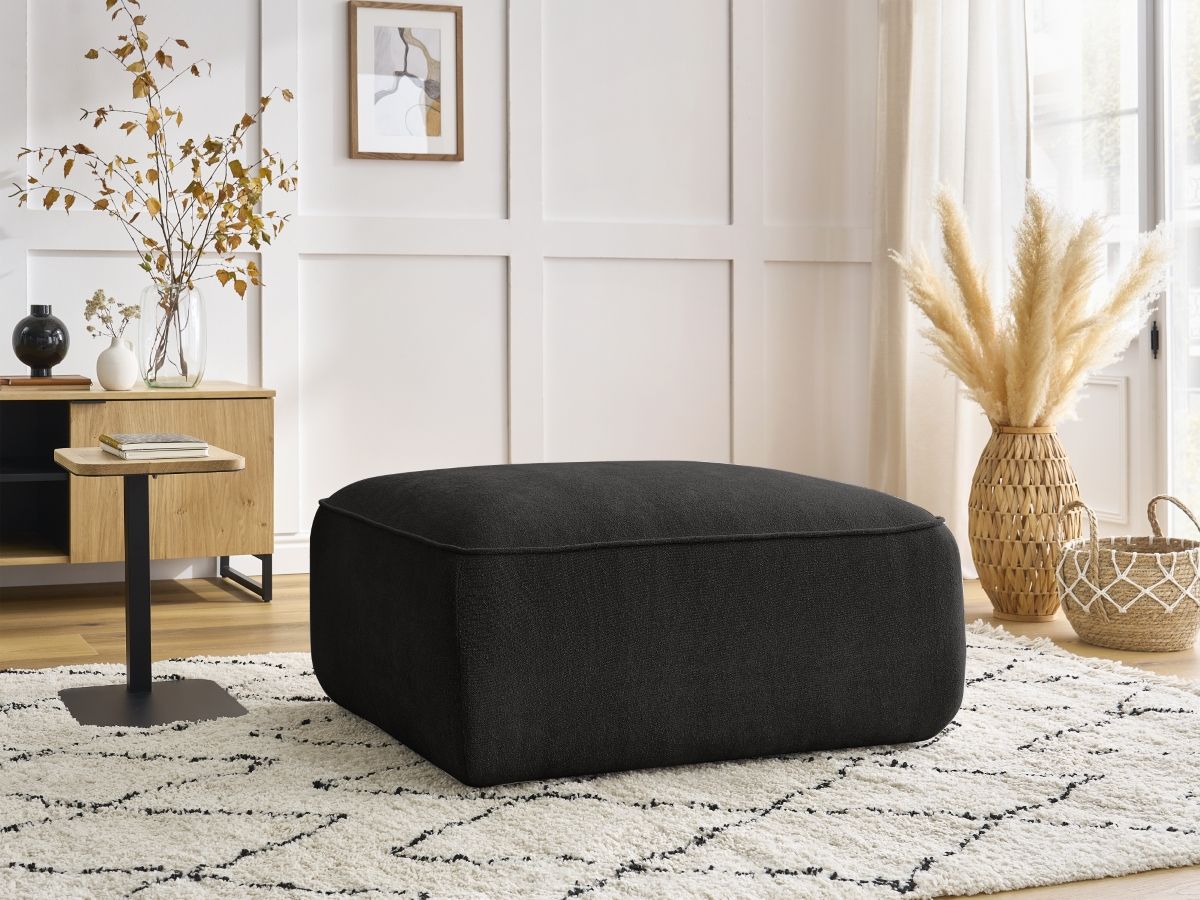 Bobochic Zephyr Pouf Strukturstoff Schwarz