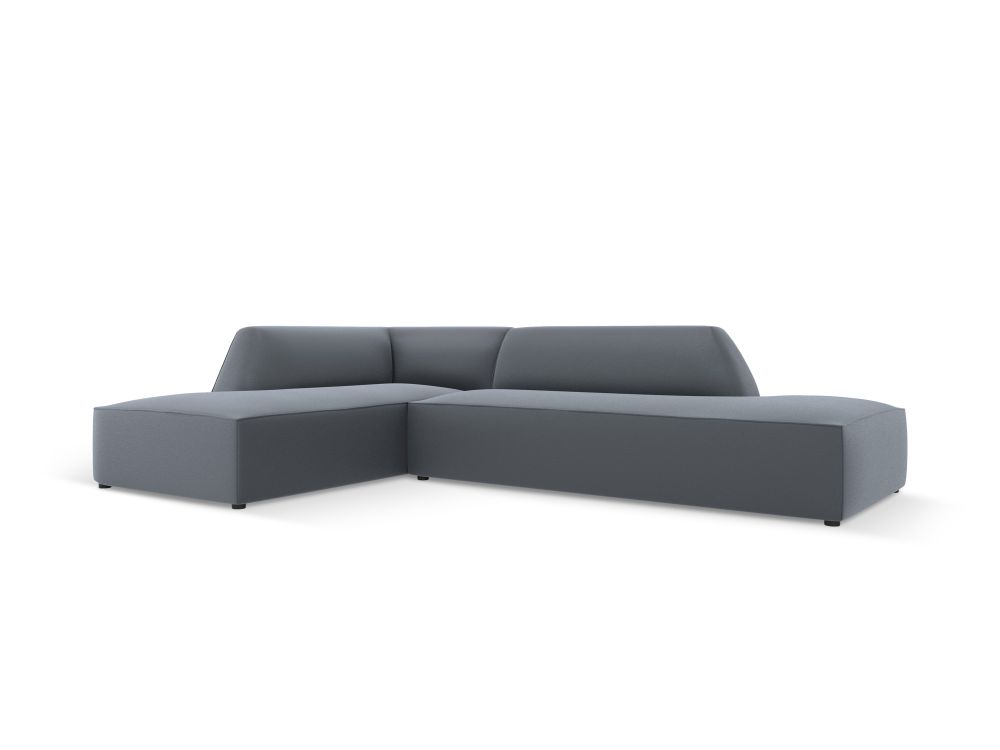 Cosmopolitan Design Ecksofa Siena 4-Sitzer offen Kunstleder Pacifico Dunkelblau Links
