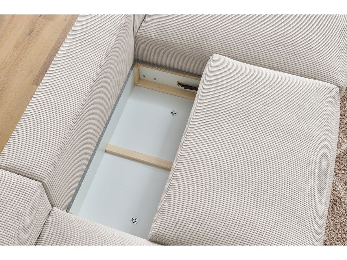 Bobochic Voltaire Wohnlandschaft 420 × 165 cm Cordsamt Beige