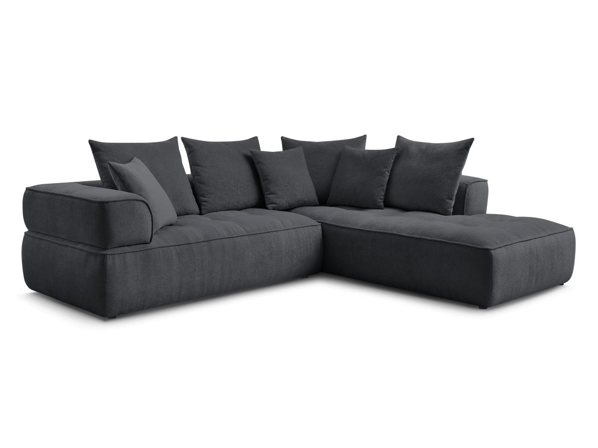 Bobochic Whesley Ecksofa Stoff Dunkelgrau Ecke rechts