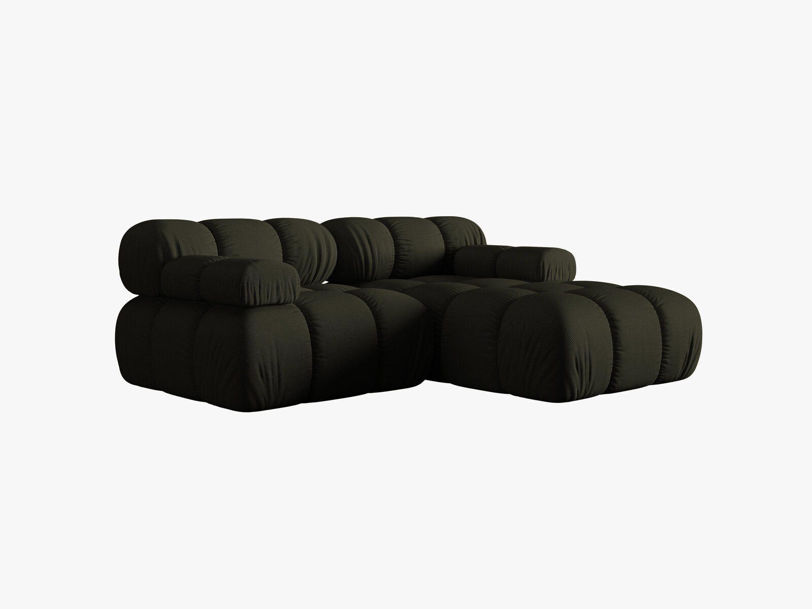 Micadoni Modulares Ecksofa Bellis 3-Sitzer Rechts 3D-Stoff Sonic Amazonas Grün