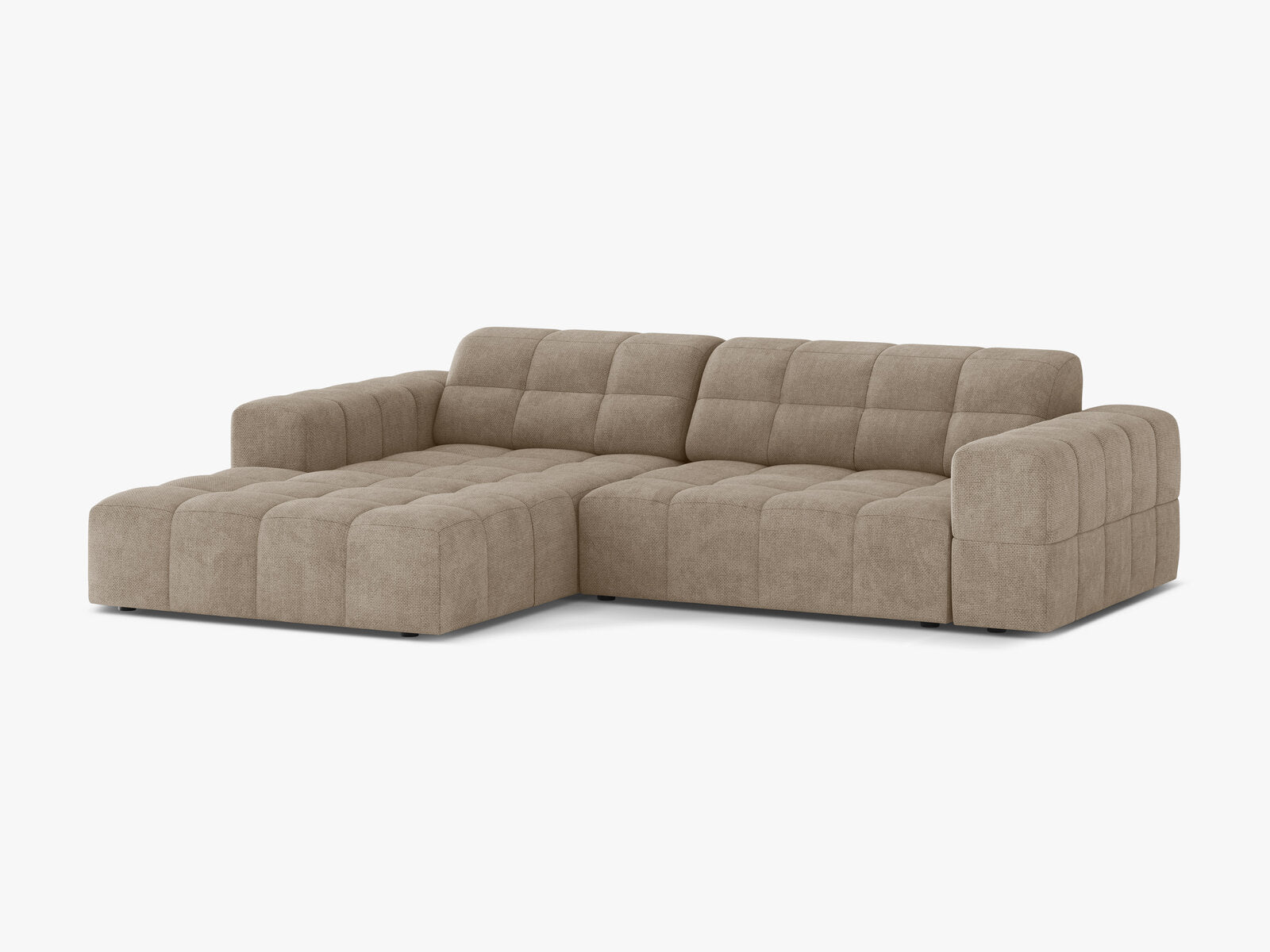Micadoni Jennifer Ecksofa 4-Sitzer Links Chenille Eden Dunkelbeige