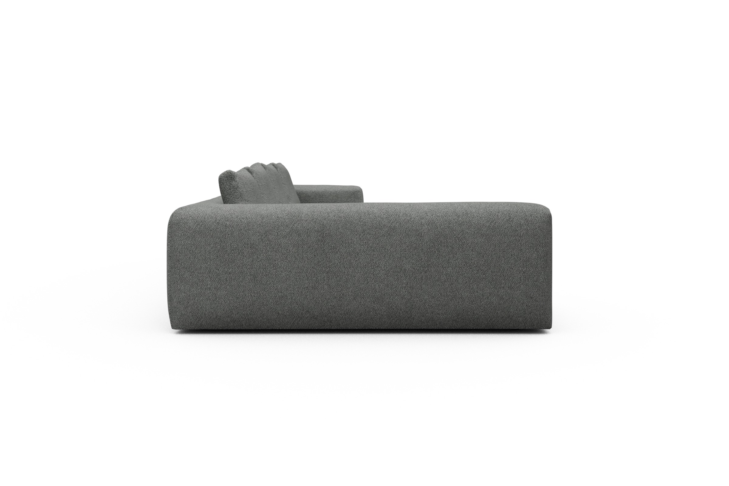 Wohnlandschaft Fred Chaiselongue rechts mit 2-Sitzer und lange Armlehne links Vanora-Warm-Grey