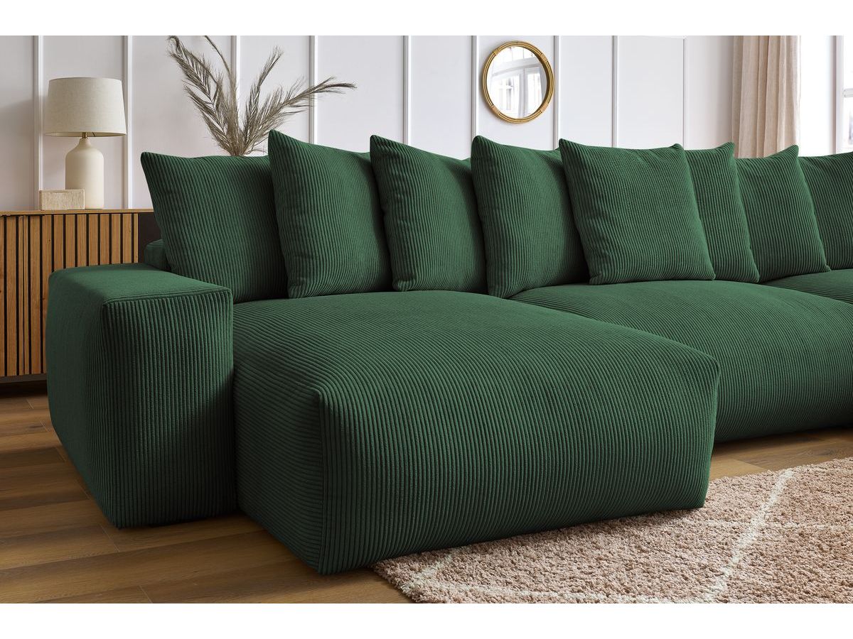 Bobochic Voltaire Wohnlandschaft 420 × 165 cm Cordsamt Grün
