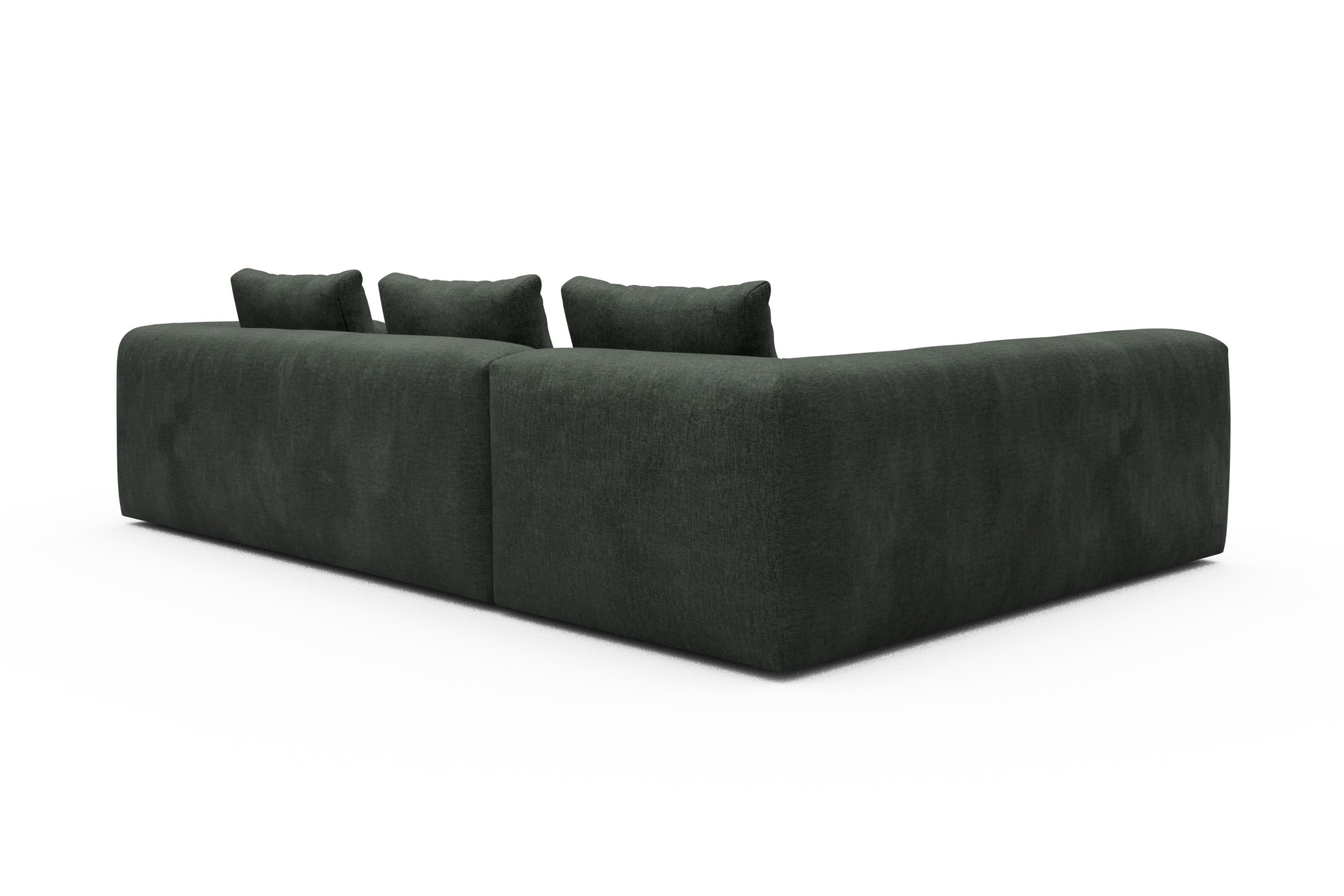 Ecksofa Fred 2x 2,5-Sitzer links offen Aivi-Pine-Green