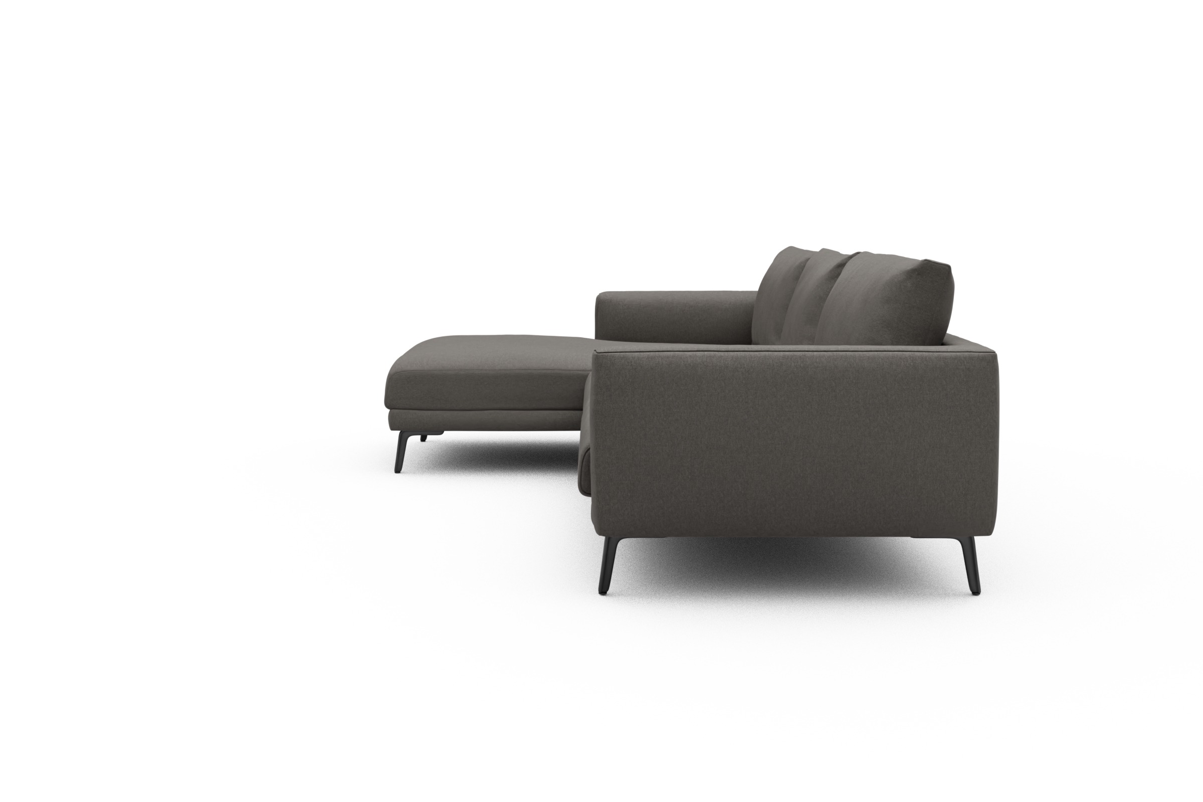 Ecksofa Karl Chaiselongue links mit 2,5-Sitzer Satya-Taupe