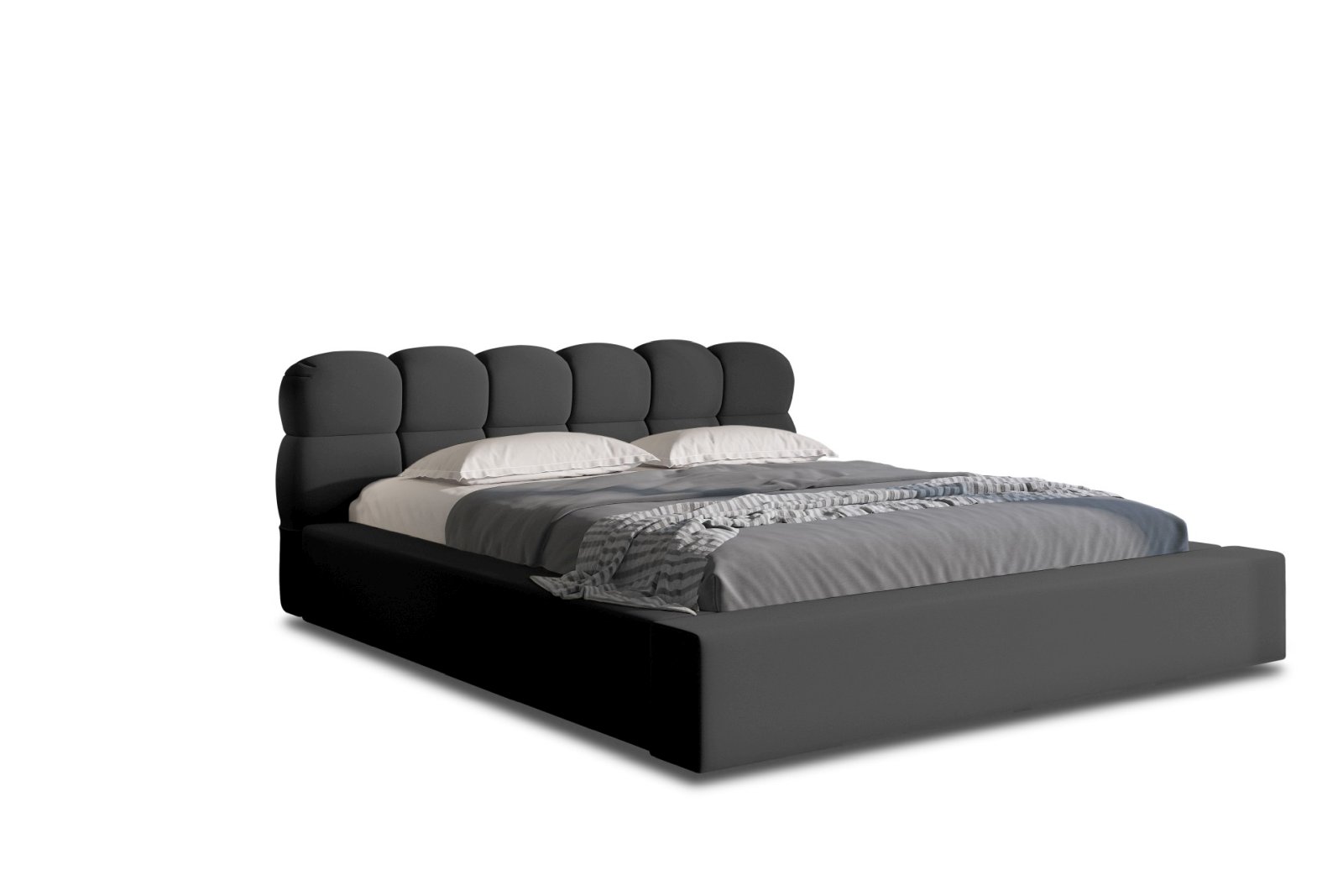 Polsterbett Vento-New Samtstoff 180x200 mit Holzrahmen Piano 17 Schwarz