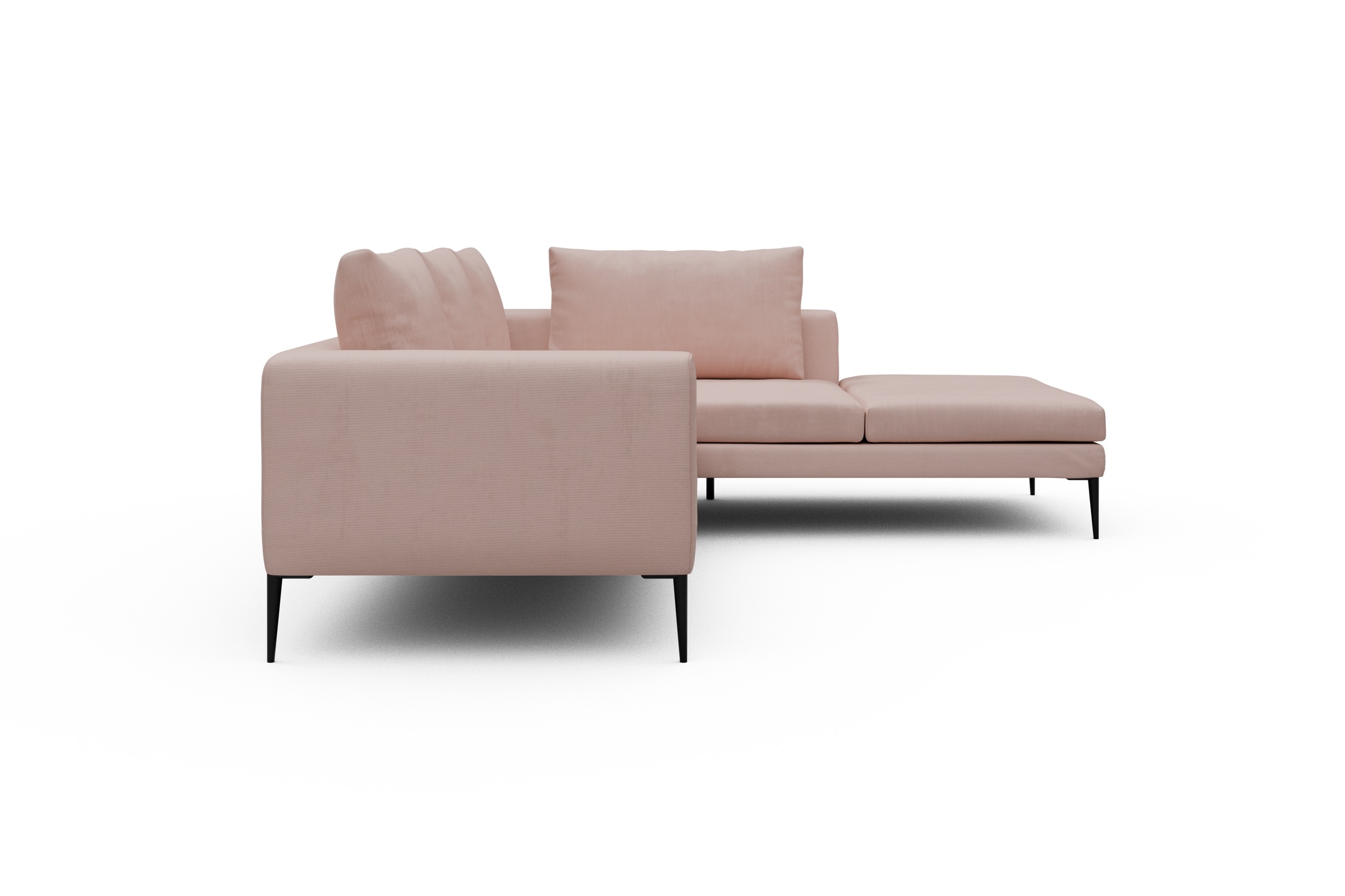 Ecksofa Paul Relax-Ecke rechts mit 2-Sitzer Cordufine-Blush