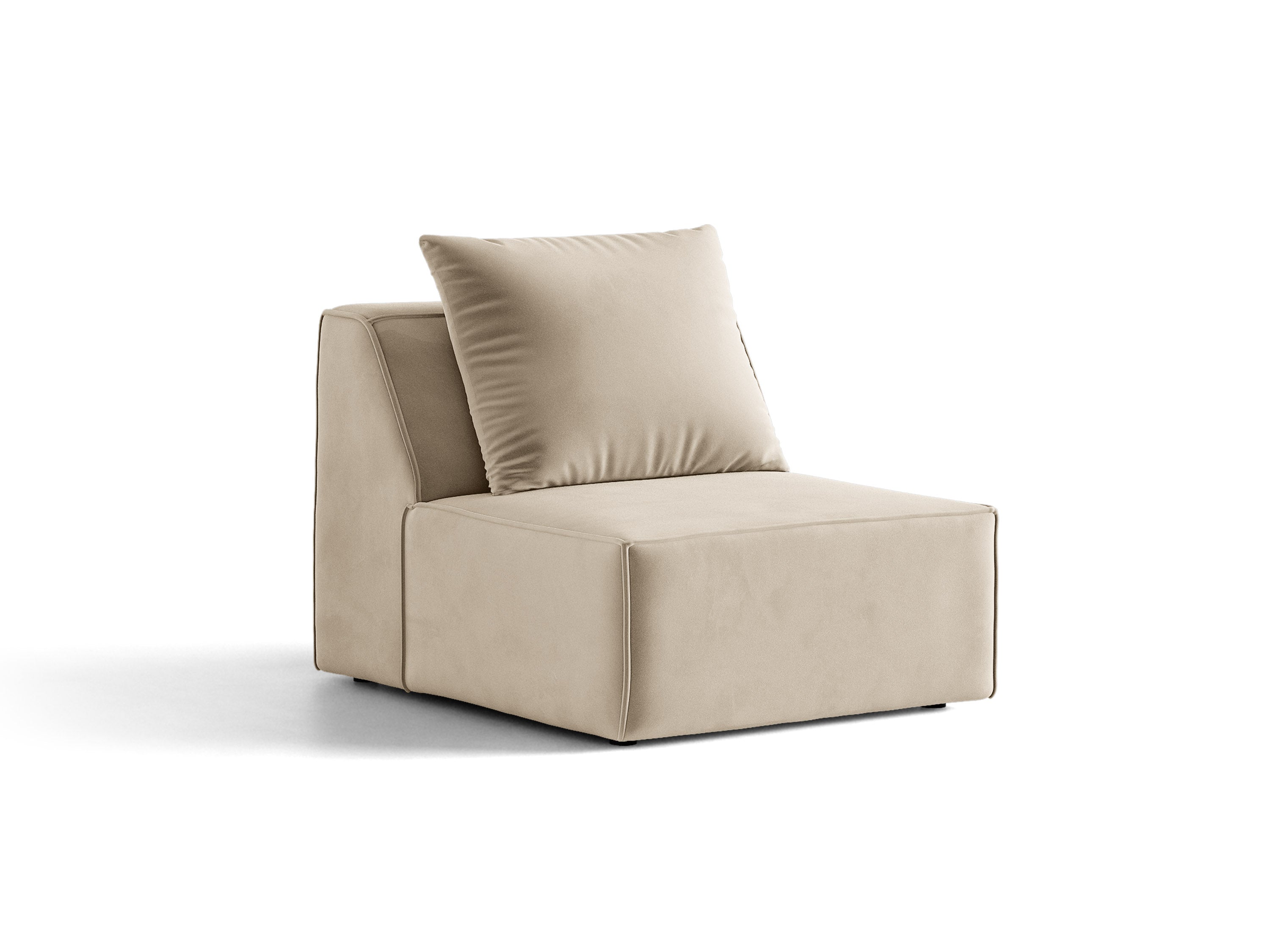 Micadoni Sessel ohne Armlehnen Jodie 1-Sitzer Samt Venus Beige