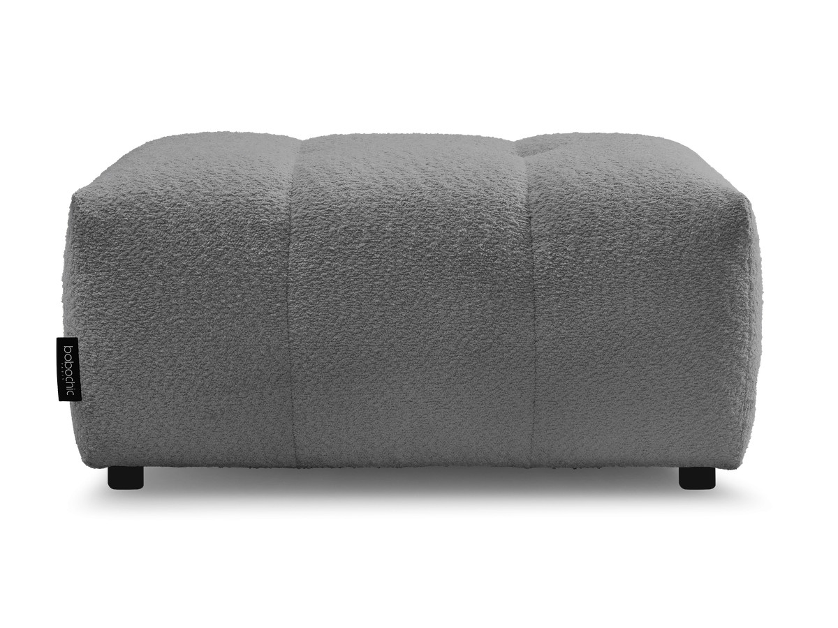 Bobochic Roxelane Pouf Bouclé-Stoff Dunkelgrau