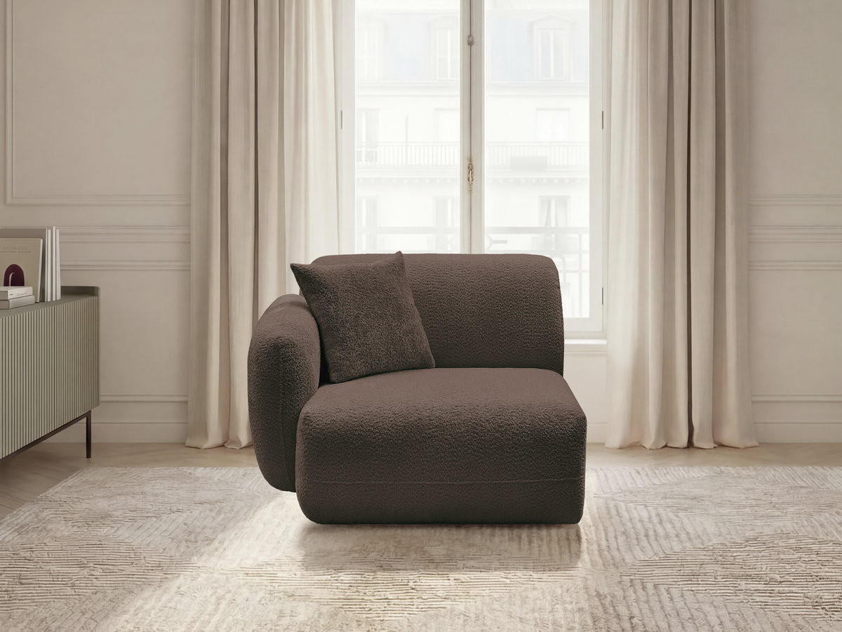 Bobochic Anda Sofamodul 1-Sitzer 104 × 103 cm Chenille Braun Ecke links