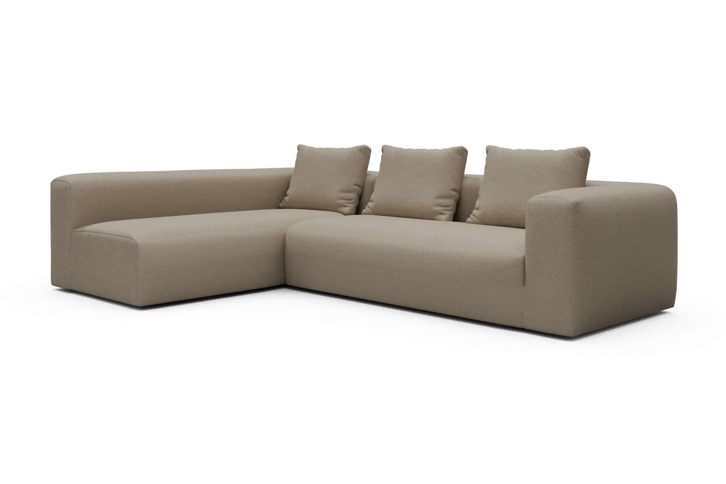 Ecksofa Fred 2x 2,5-Sitzer links offen Satya-Natural