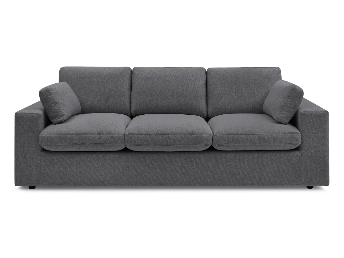 Bobochic Belair Sofa 3-Sitzer 220 × 93 cm Stoff Dunkelgrau