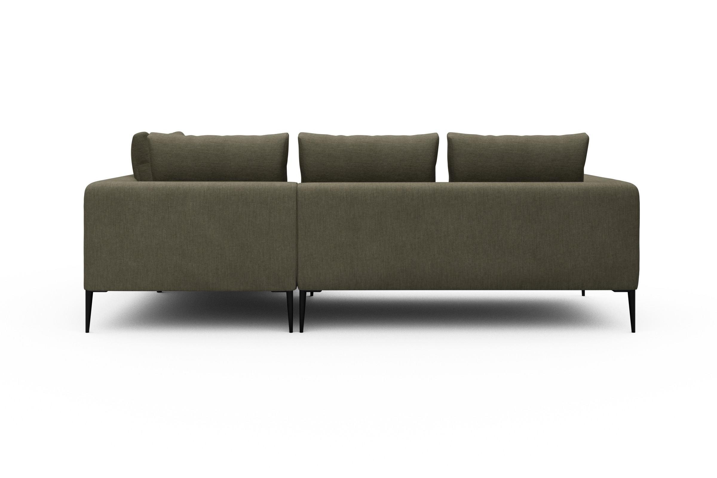 Ecksofa Paul Relax-Ecke rechts mit 2-Sitzer Vivus-Dusty-Olive