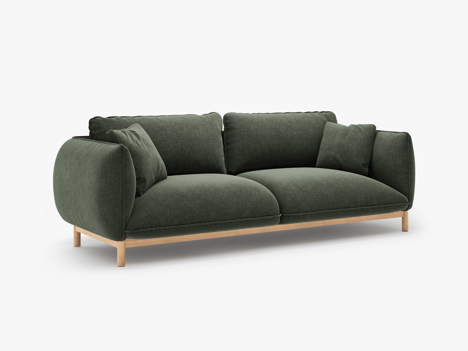 Micadoni Ada Sofa 3-Sitzer Strukturierter Stoff Wind Moosgrün