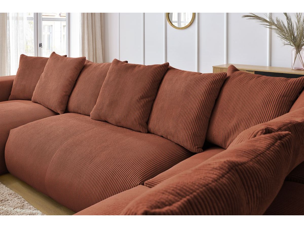 Bobochic Voltaire Wohnlandschaft 356 × 214 cm Cordsamt Orange Ecke links