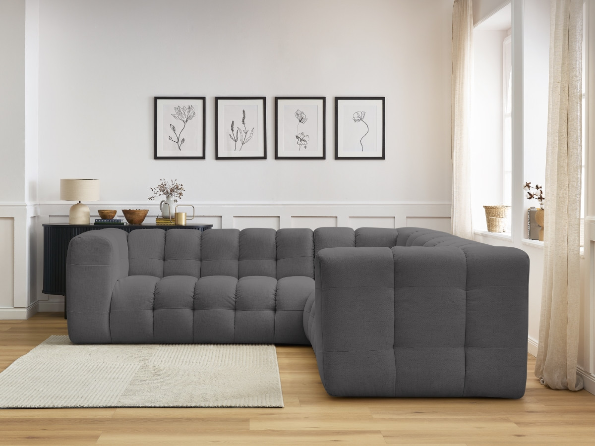 Bobochic Cloud Ecksofa 268 × 184 cm Stoff Dunkelgrau
