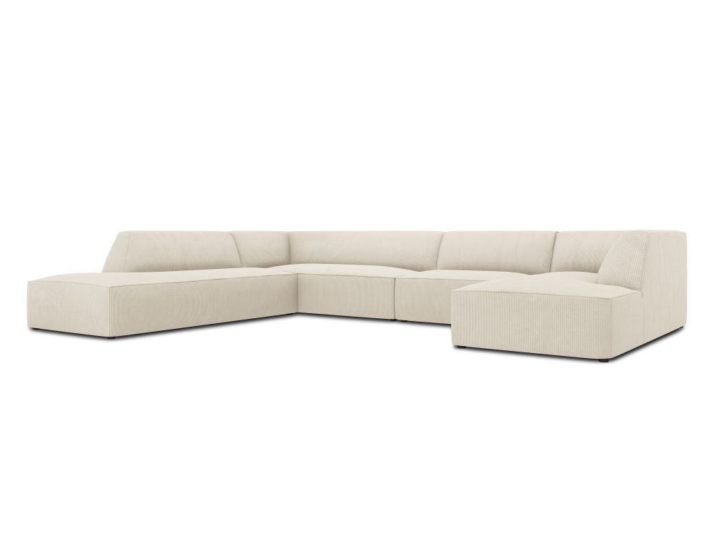 Cosmopolitan Design Panoramasofa Siena 7-Sitzer Kord Scala Helles Beige Links