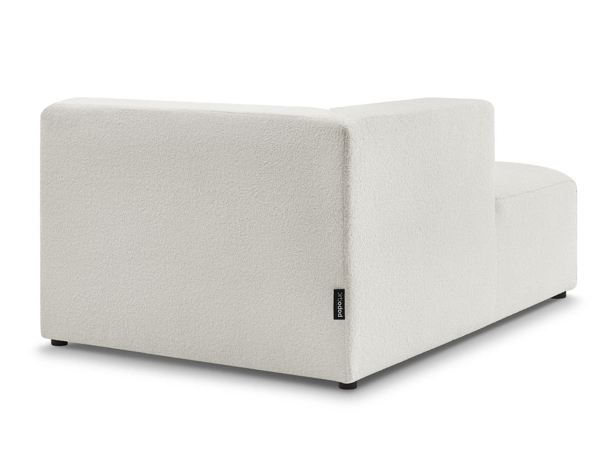 Bobochic Megeve Méridienne-Modul Bouclé-Stoff Weiß Ecke links