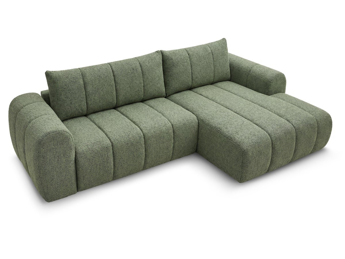 Bobochic Nesty Ecksofa 272 cm Melange-Stoff Hellgrün Ecke rechts
