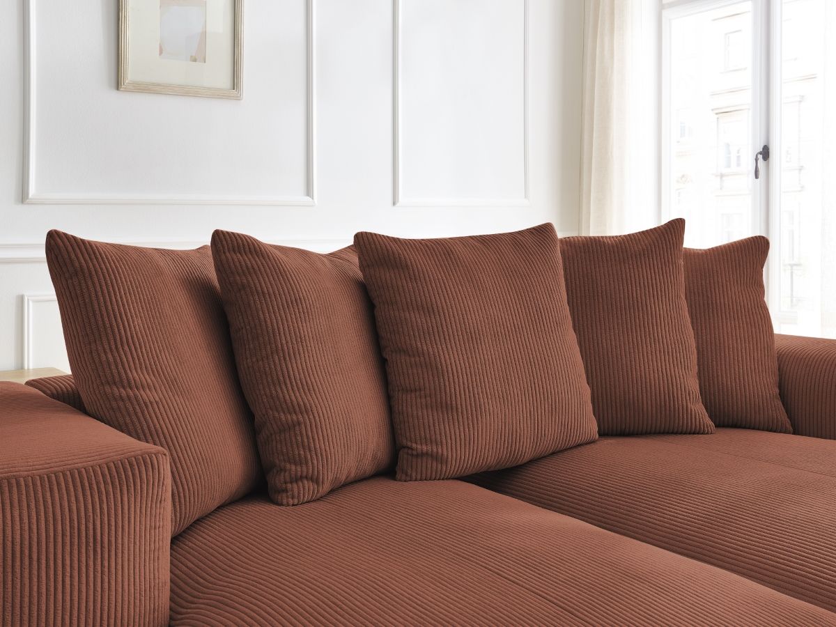Bobochic Voltaire Sofa 4-Sitzer 248 × 170 cm Cordsamt Orange