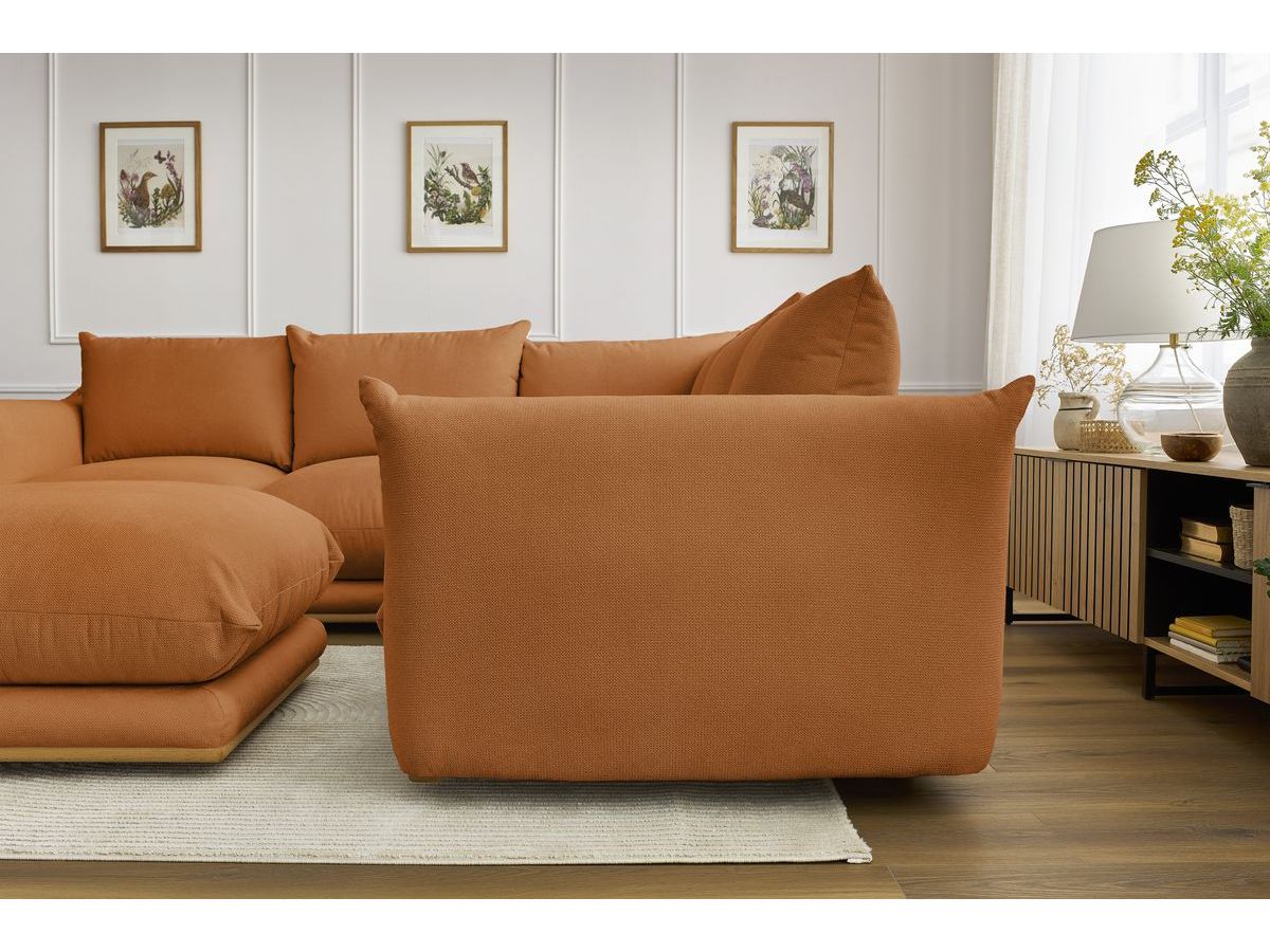 Bobochic Ernest Ecksofa mit Pouf Stoff Orange