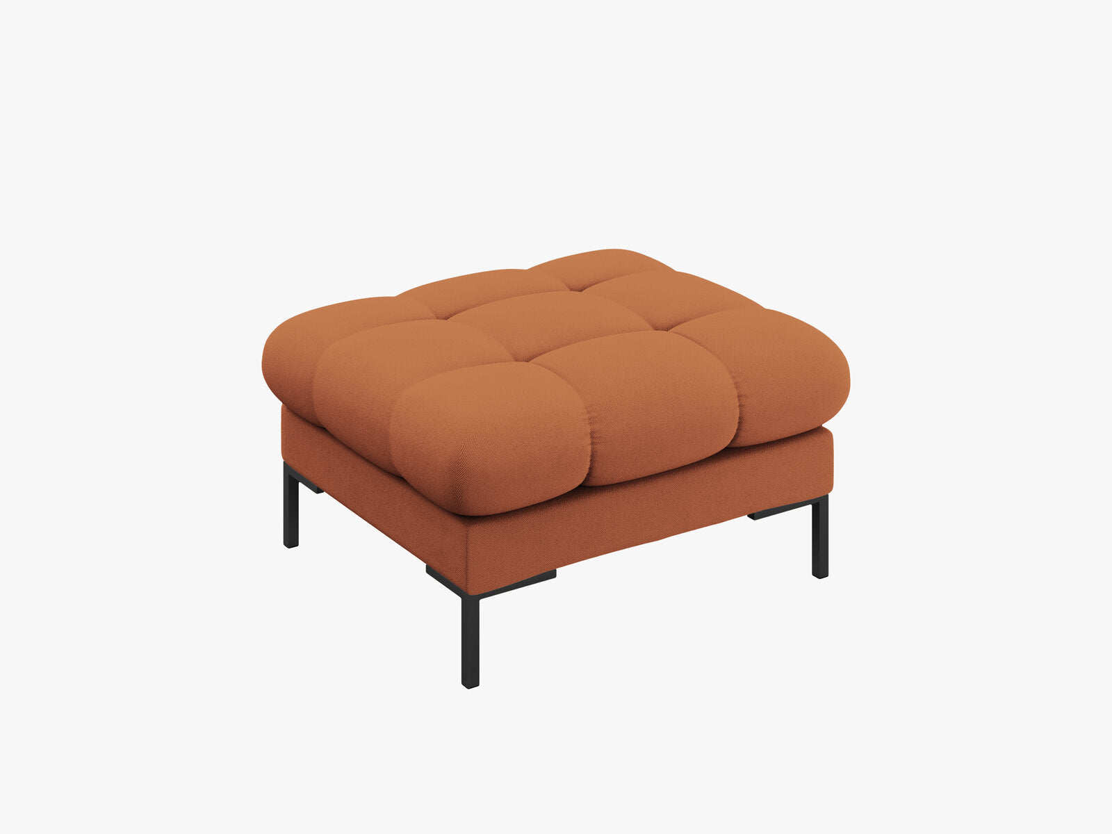 Micadoni Hocker Mamaia 1-Sitzer Strukturierter Stoff Neve Ziegel schwarze Beine